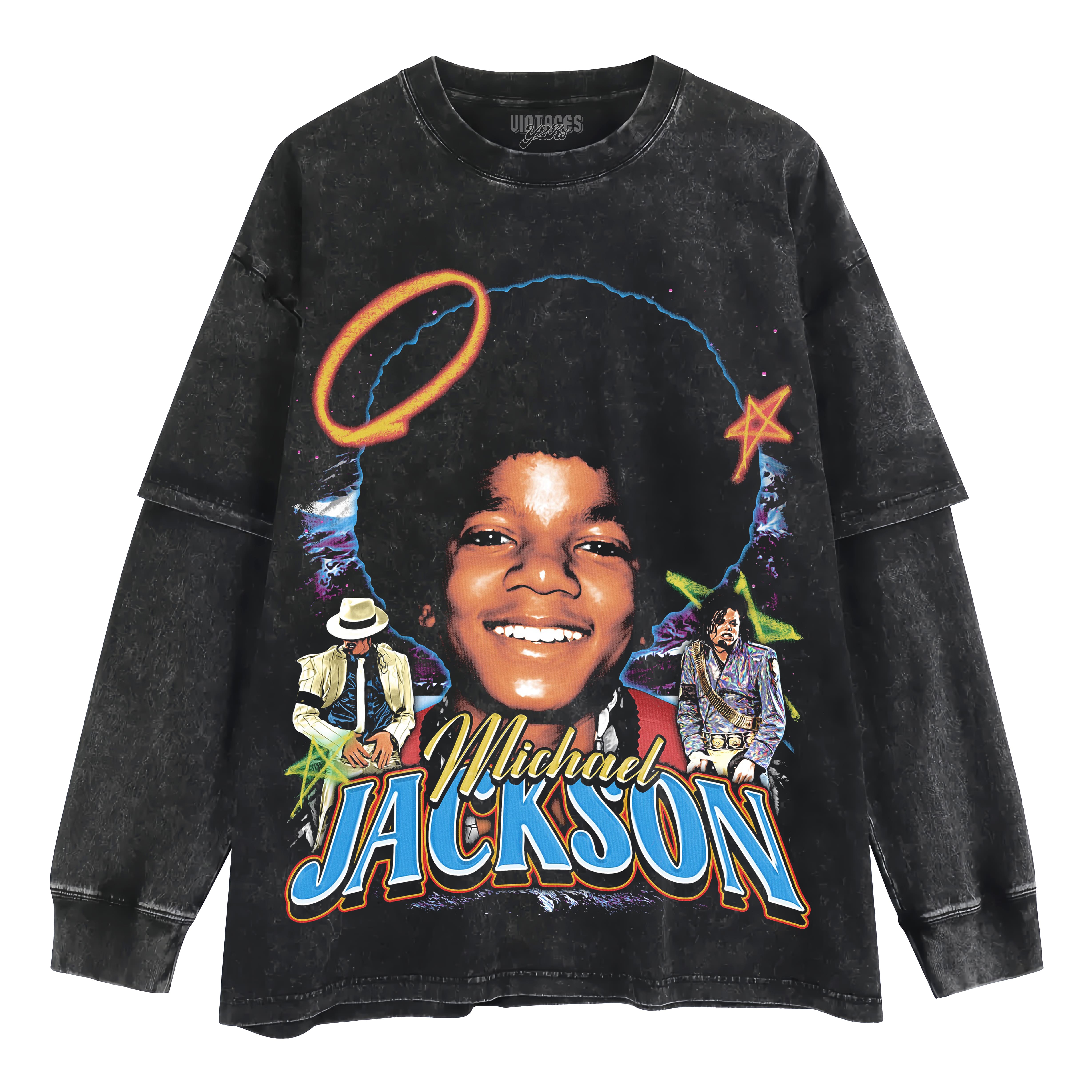 MICHAEL JACKSON VINTAGE STYLE LAYERED LONG SLEEVE