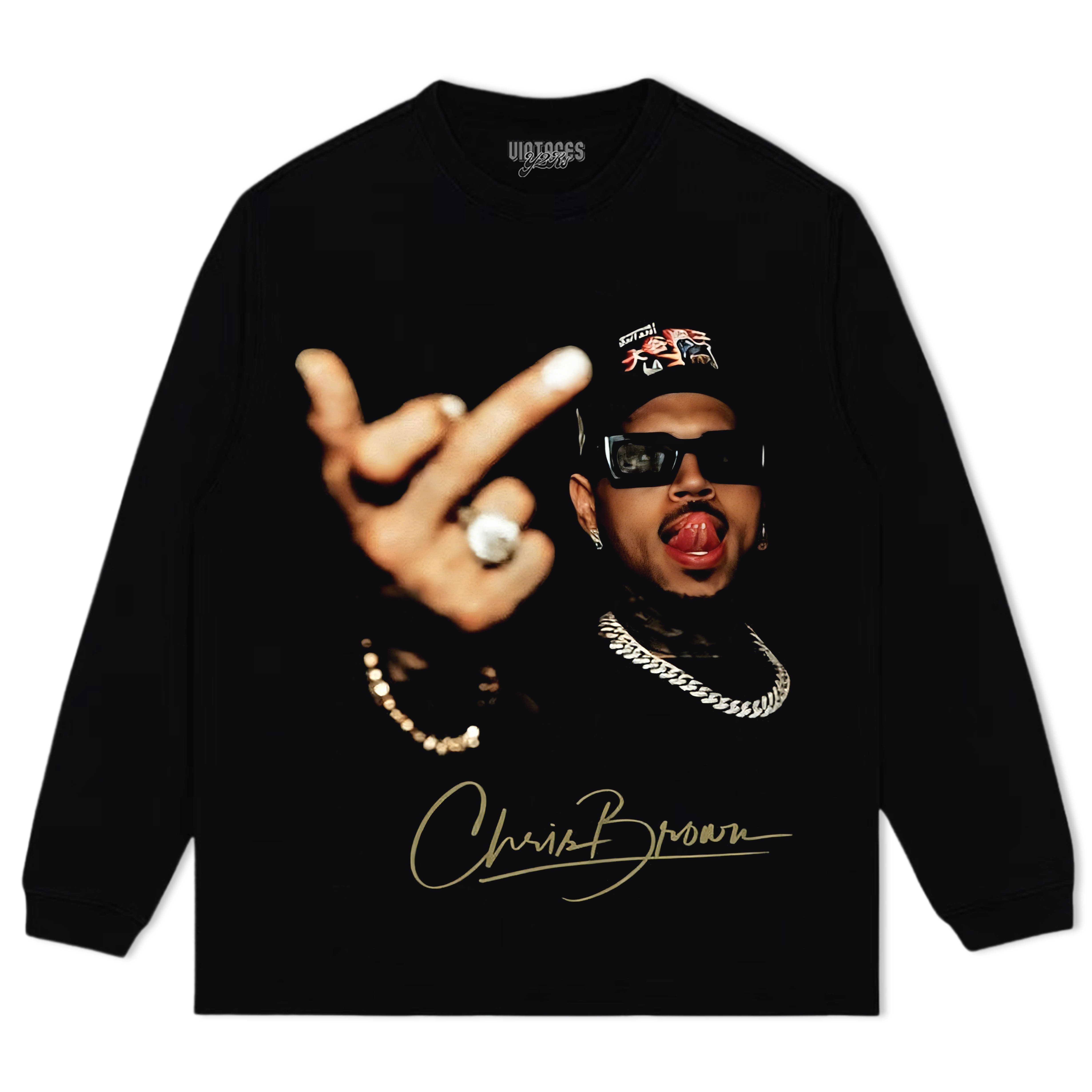 MIDDLE FINGER - CHRIS BROWN TEE & LS & HOODIE