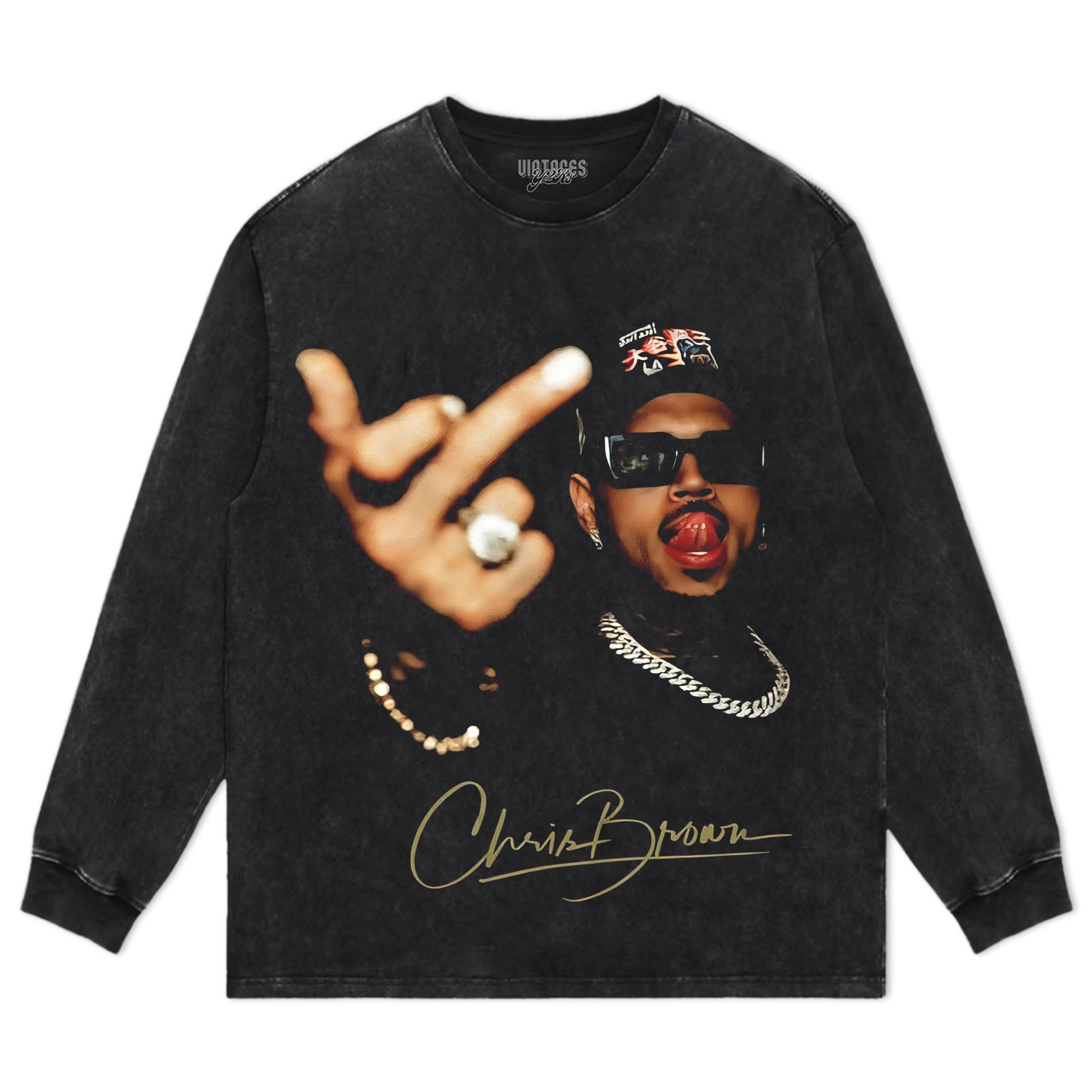 MIDDLE FINGER - CHRIS BROWN TEE & LS & HOODIE