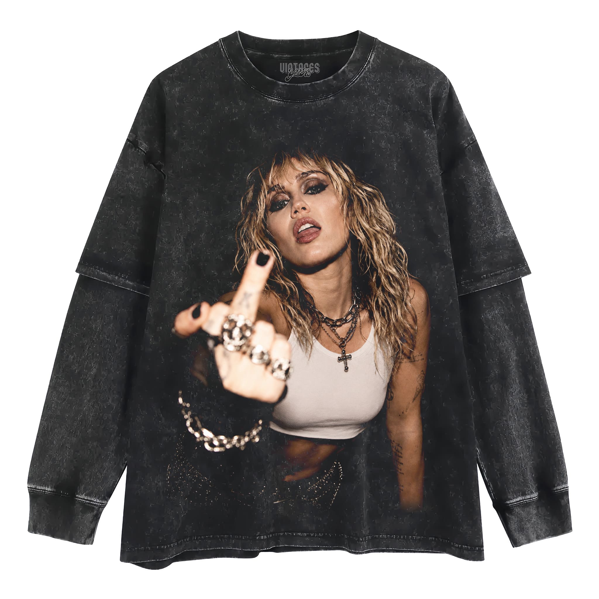 MILEY - MIDDLE FINGER TANK TOP & TEE & LONG SLEEVE & LAYERED LS & HOODIE