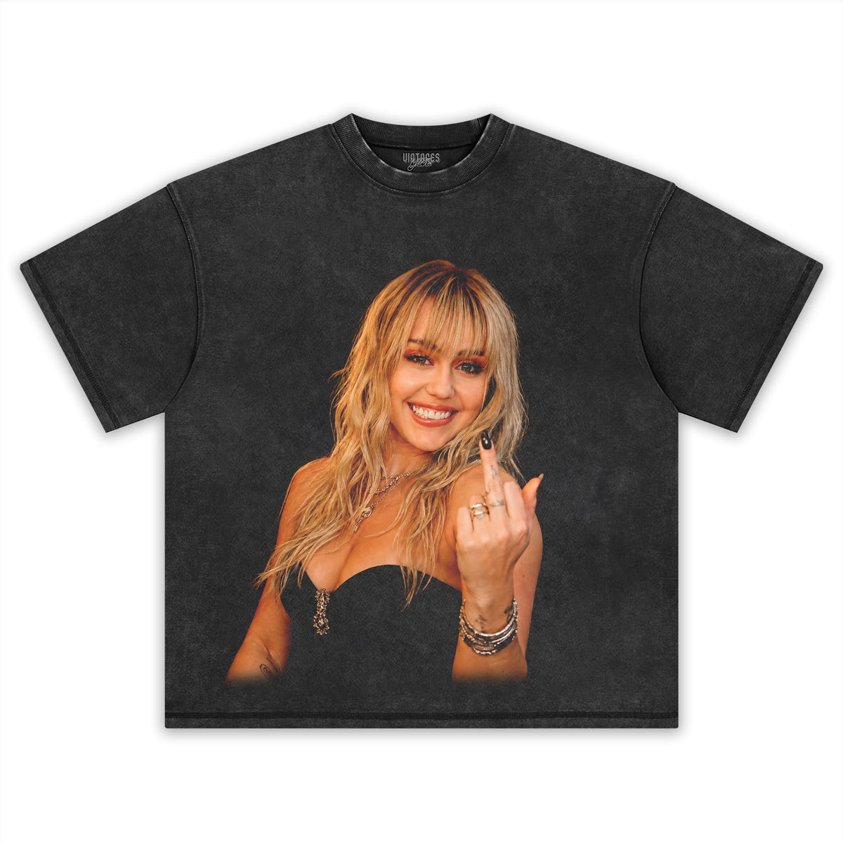 MILEY CYRUS - VINTAGE MIDDLE FINGER TANK TOP & TEE & LONG SLEEVE & LAYERED LS & HOODIE