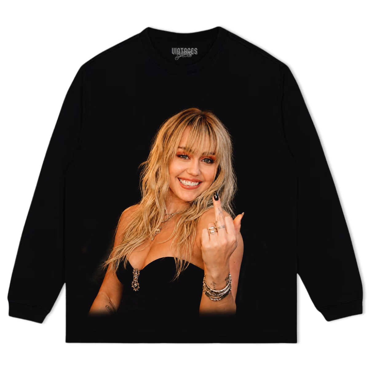 MILEY CYRUS - VINTAGE MIDDLE FINGER TANK TOP & TEE & LONG SLEEVE & LAYERED LS & HOODIE