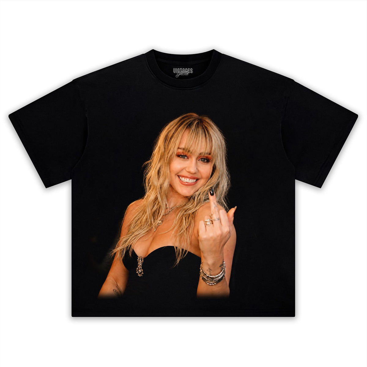 MILEY CYRUS - VINTAGE MIDDLE FINGER TANK TOP & TEE & LONG SLEEVE & LAYERED LS & HOODIE