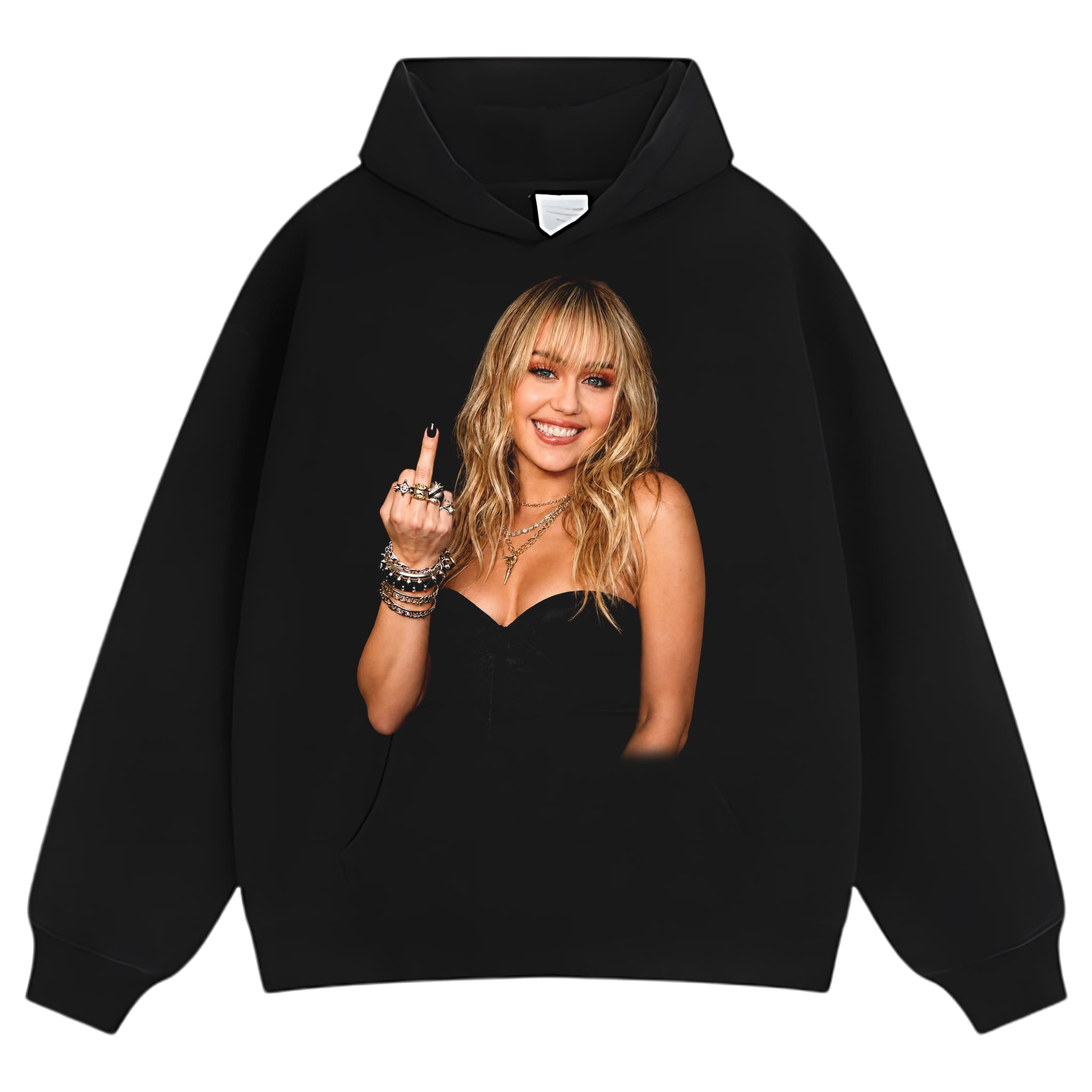 MILEY CYRUS - VINTAGE V2 MIDDLE FINGER TANK TOP & TEE & LONG SLEEVE & LAYERED LS & HOODIE