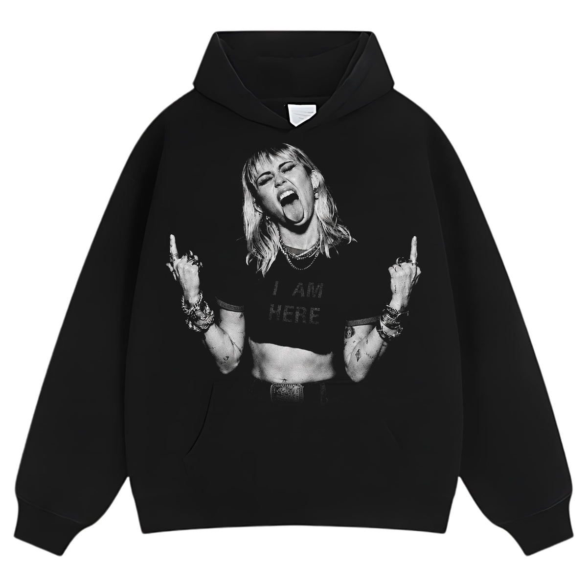 MILEY CYRUS - VINTAGE V3 MIDDLE FINGER TANK TOP & TEE & LONG SLEEVE & LAYERED LS & HOODIE