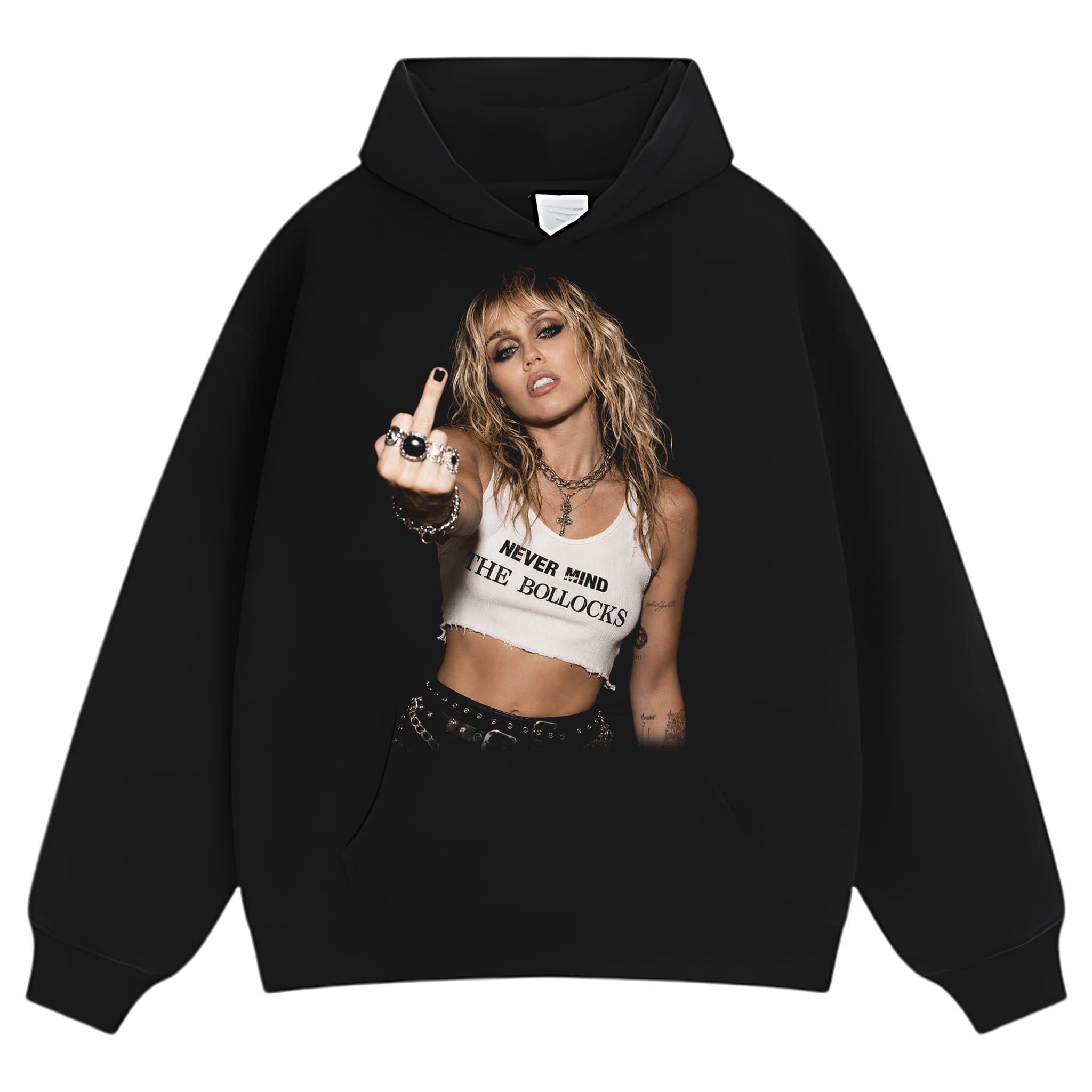 MILEY CYRUS - VINTAGE V4 MIDDLE FINGER TANK TOP & TEE & LONG SLEEVE & LAYERED LS & HOODIE