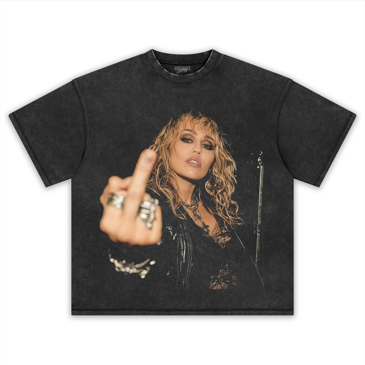 MILEY CYRUS - VINTAGE V5 MIDDLE FINGER TANK TOP & TEE & LONG SLEEVE & LAYERED LS & HOODIE
