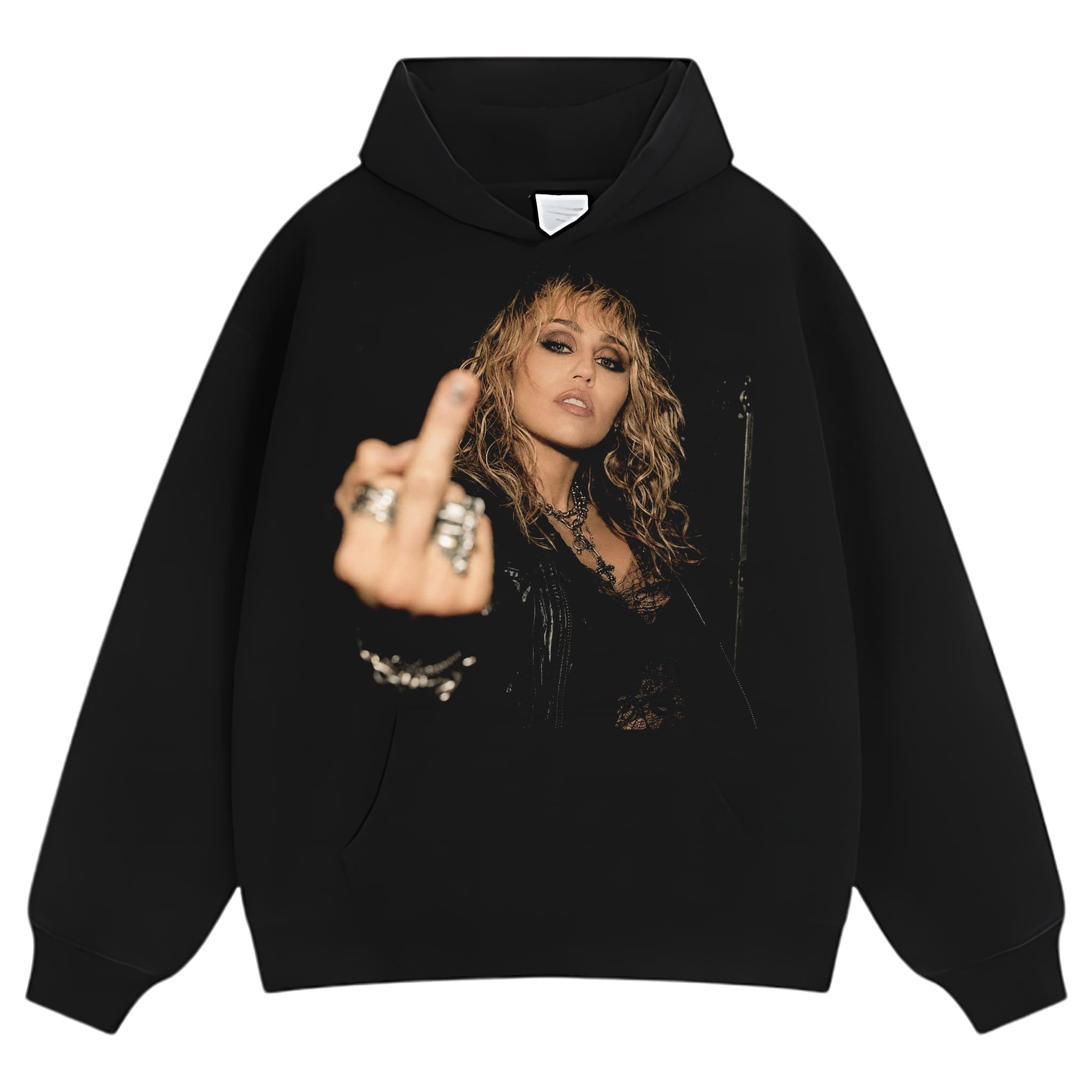 MILEY CYRUS - VINTAGE V5 MIDDLE FINGER TANK TOP & TEE & LONG SLEEVE & LAYERED LS & HOODIE