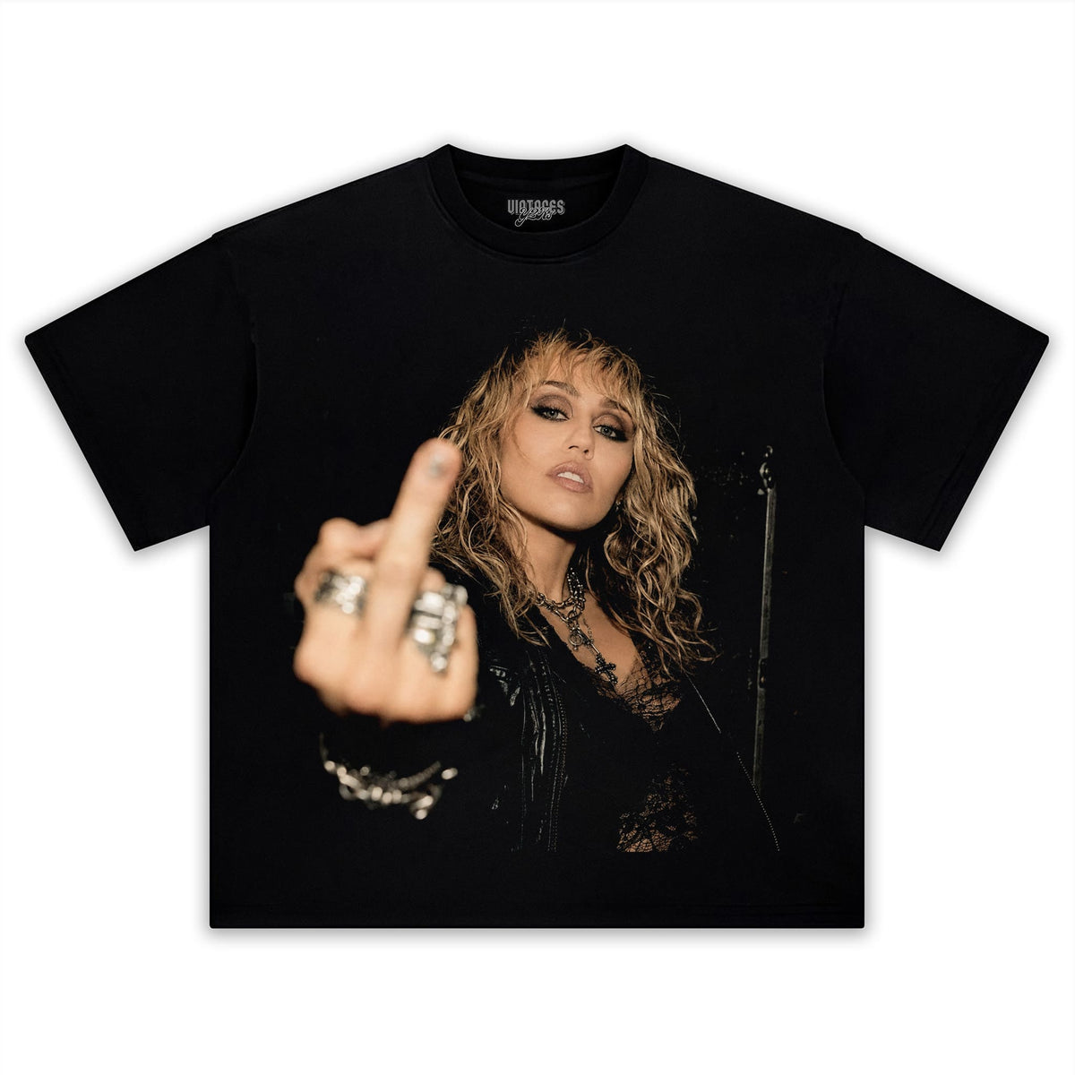 MILEY CYRUS - VINTAGE V5 MIDDLE FINGER TANK TOP & TEE & LONG SLEEVE & LAYERED LS & HOODIE