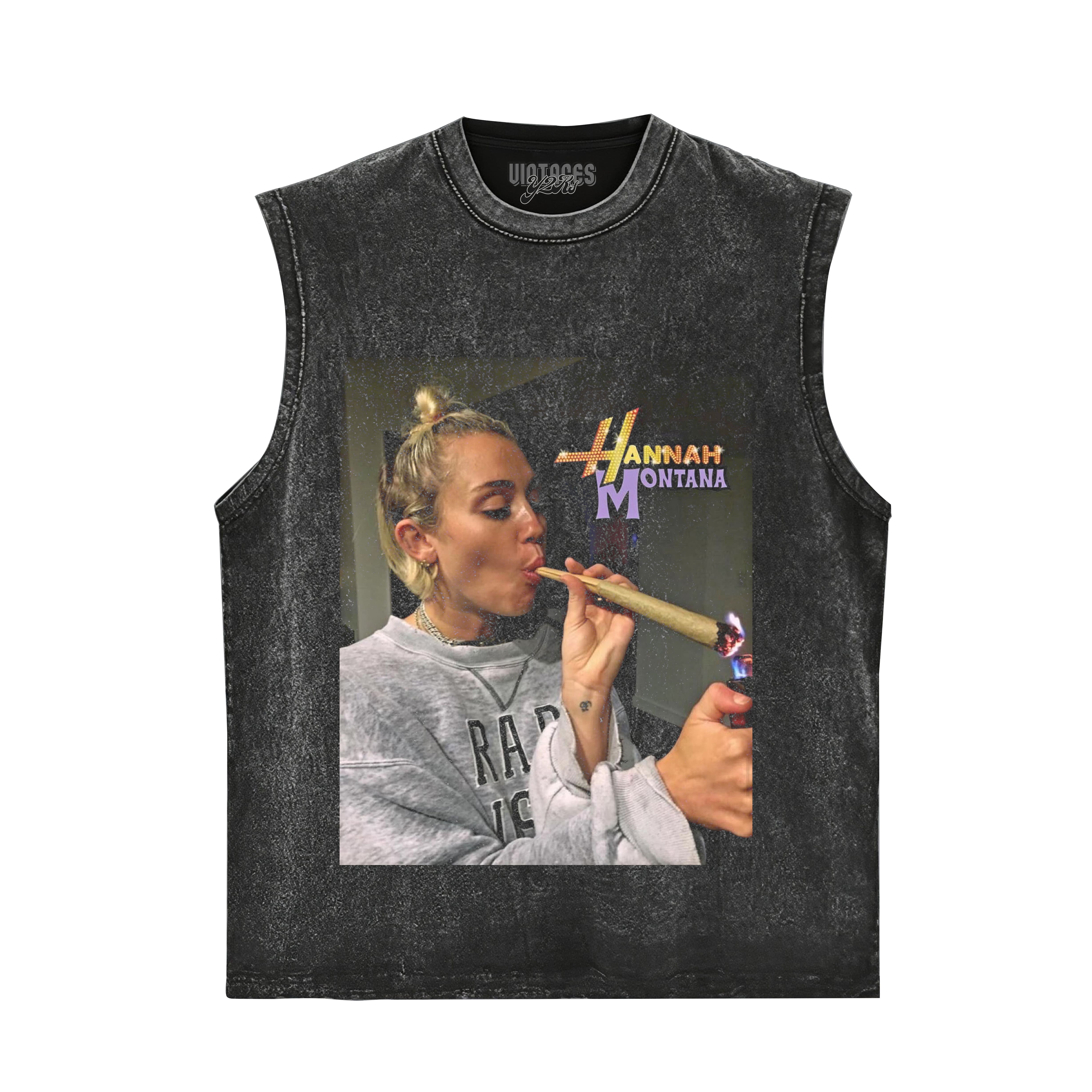 MILEY CYRUS HANNAH MONTANA FUNNY SMOKING TANK TOP