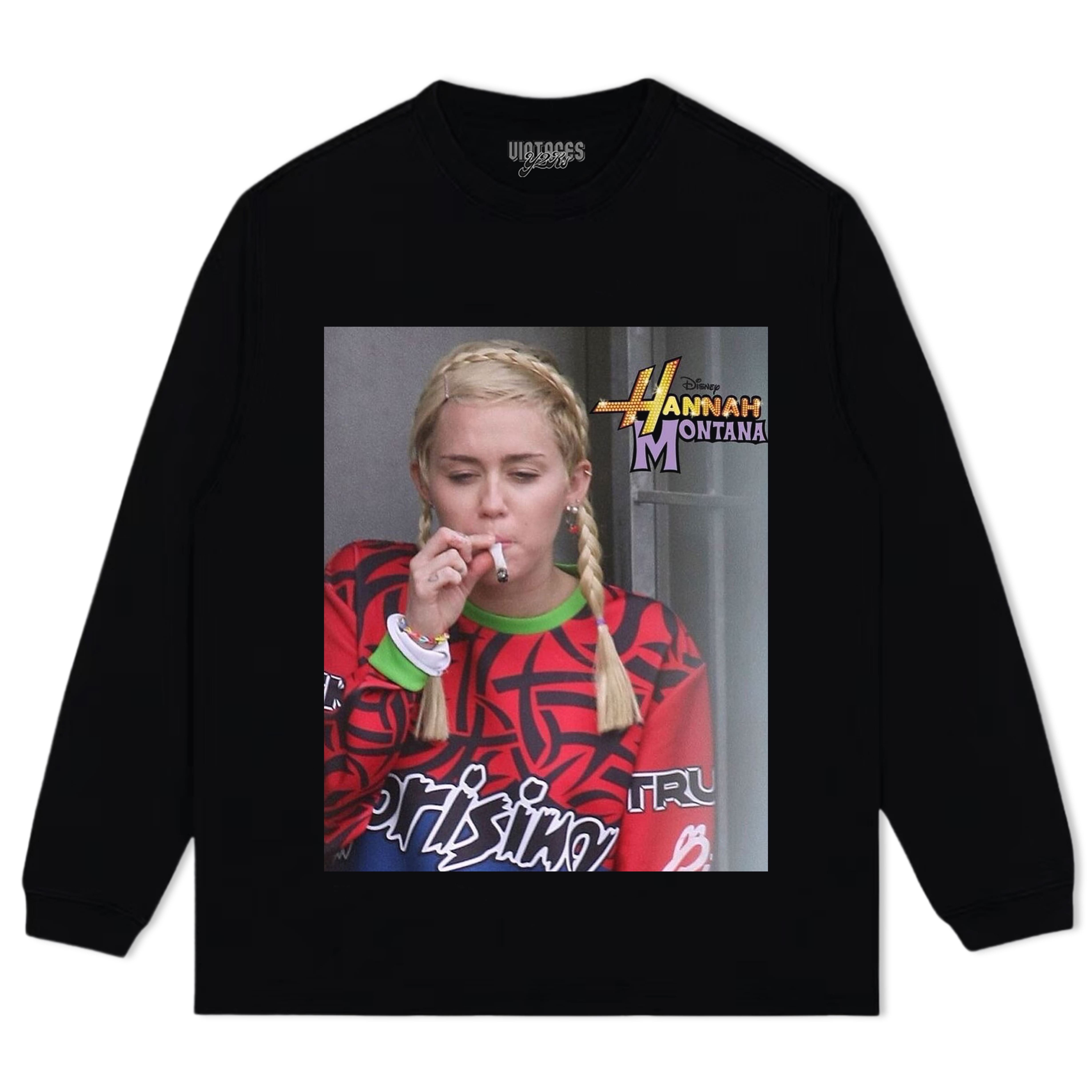 MILEY CYRUS HANNAH MONTANA FUNNY SMOKING V2 TEE & LS & HOODIE