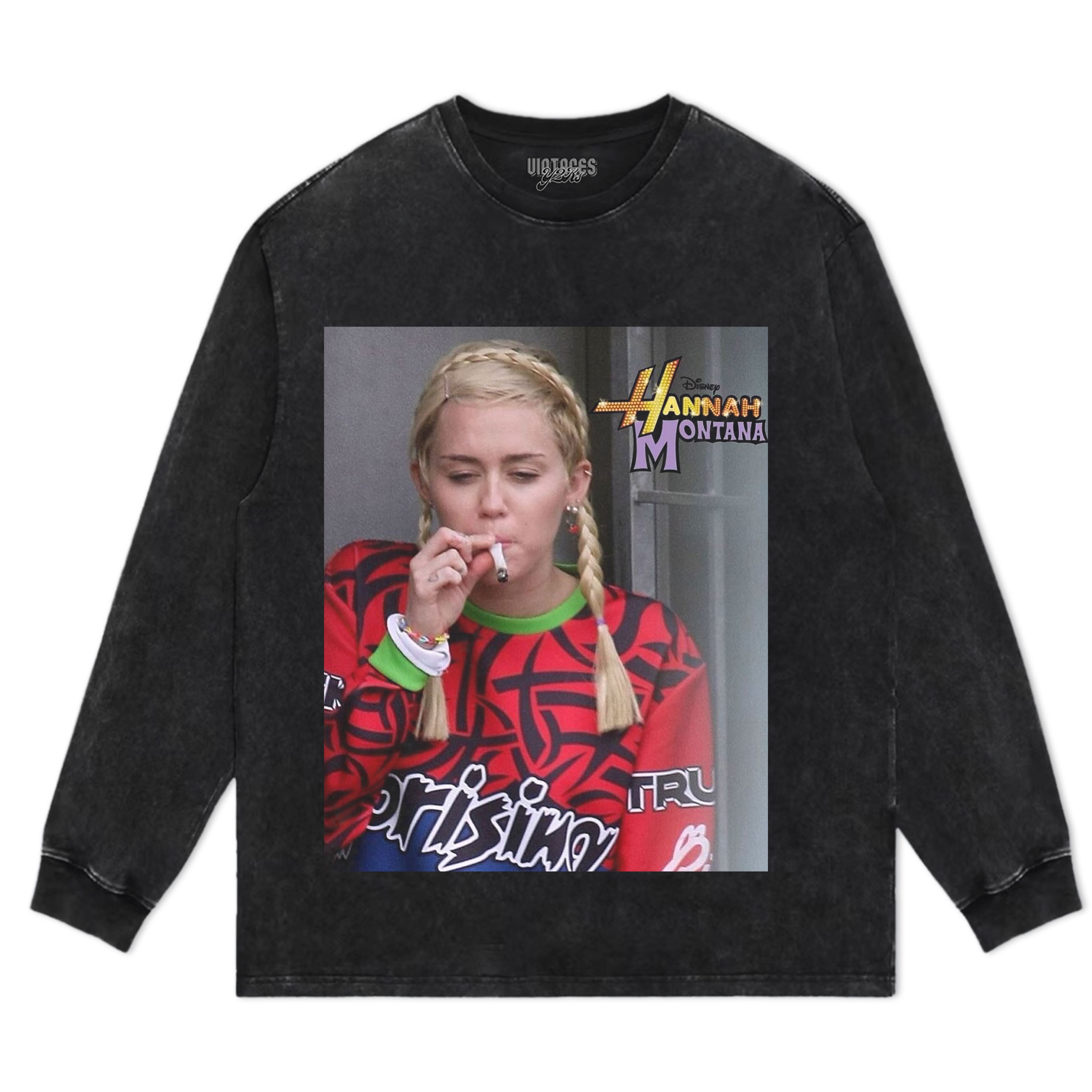 MILEY CYRUS HANNAH MONTANA FUNNY SMOKING V2 TEE & LS & HOODIE