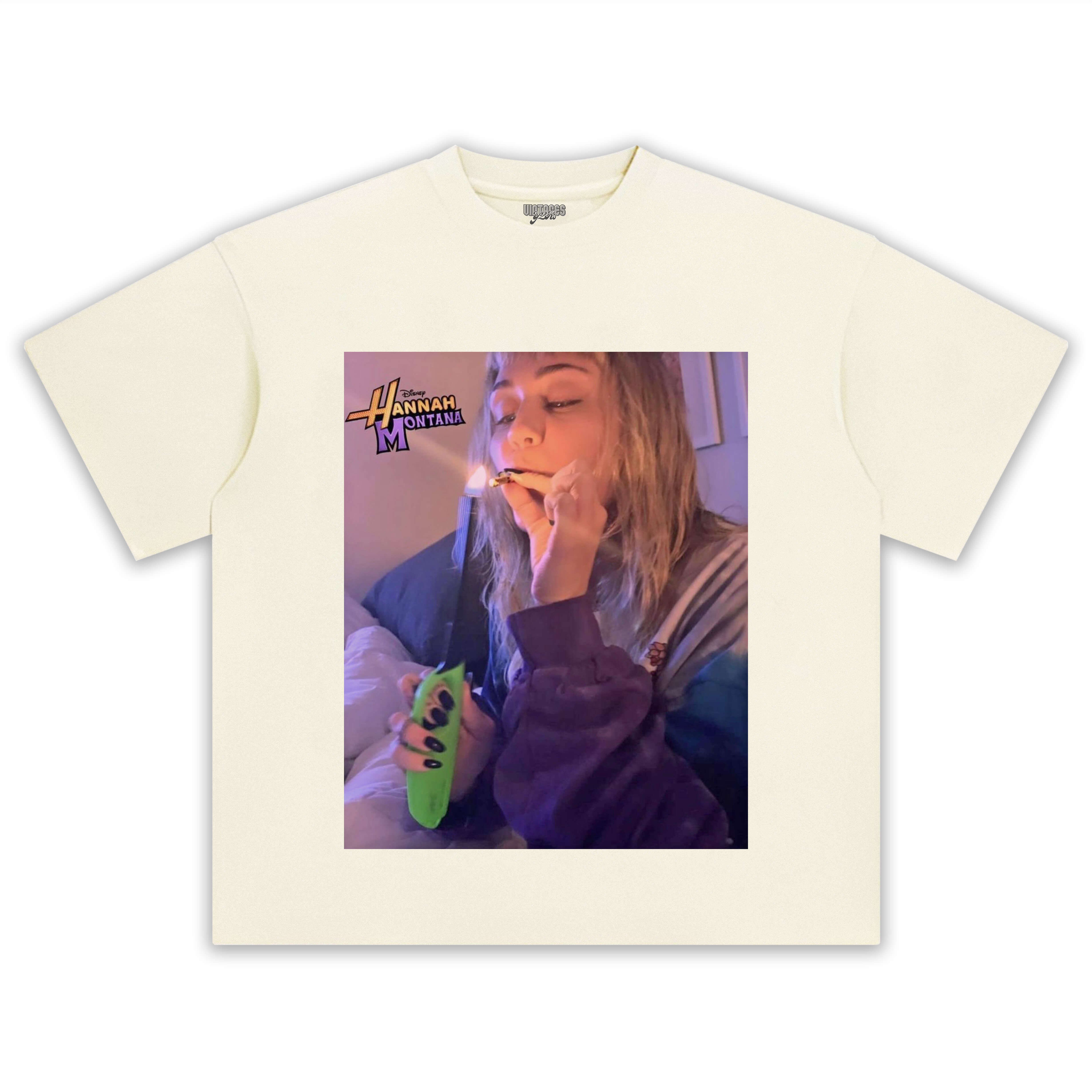 MILEY CYRUS HANNAH MONTANA FUNNY SMOKING V3 TEE & LS & HOODIE