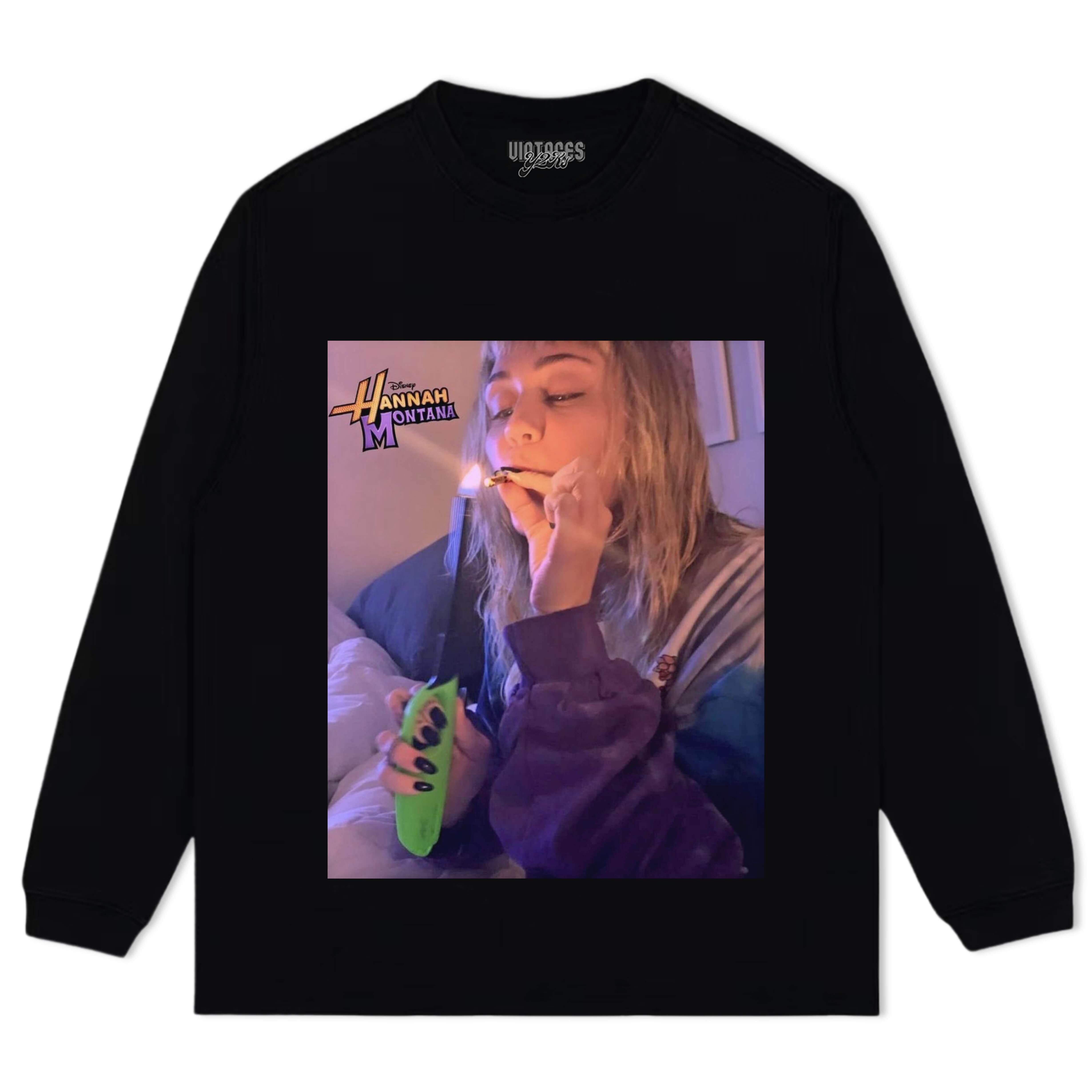 MILEY CYRUS HANNAH MONTANA FUNNY SMOKING V3 TEE & LS & HOODIE