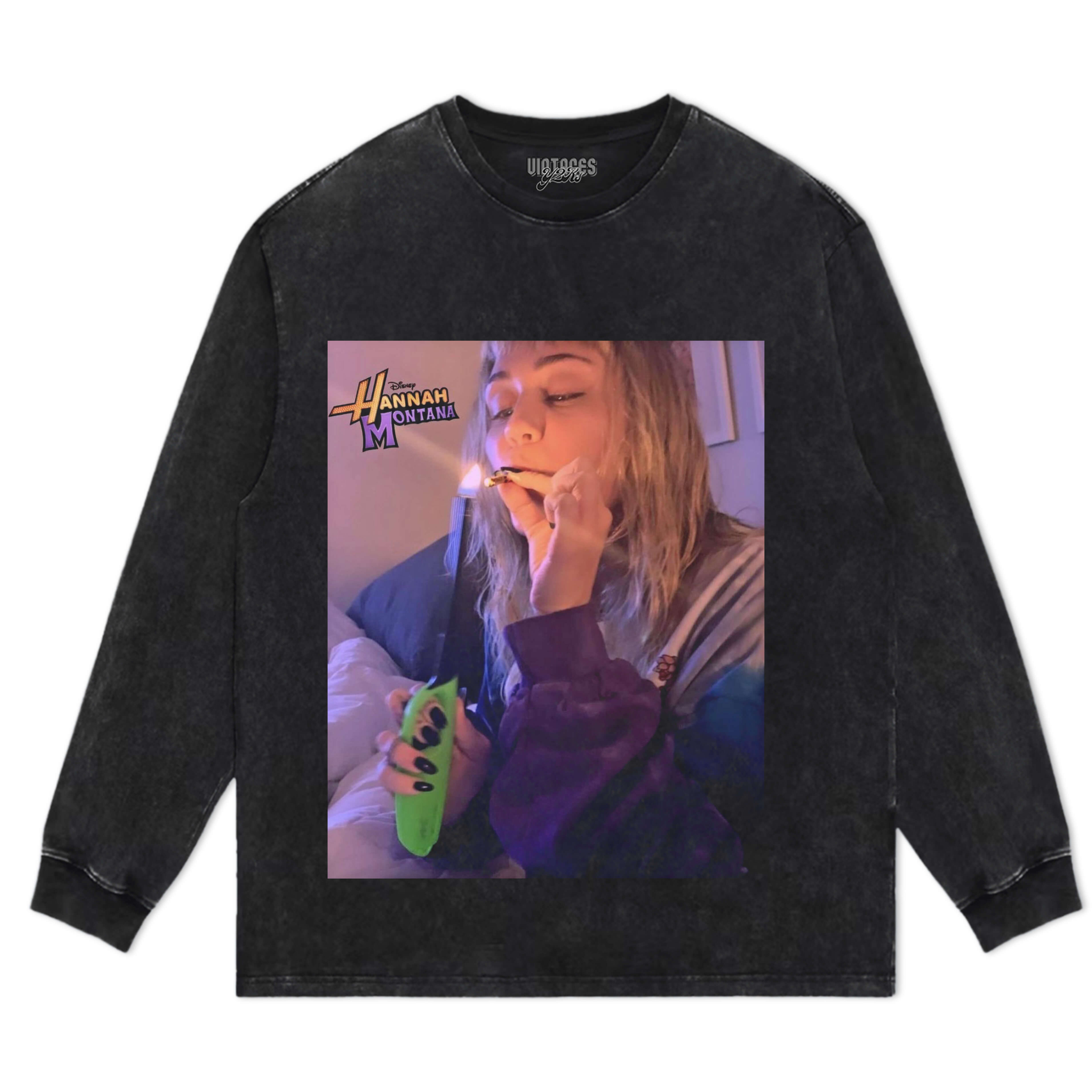 MILEY CYRUS HANNAH MONTANA FUNNY SMOKING V3 TEE & LS & HOODIE
