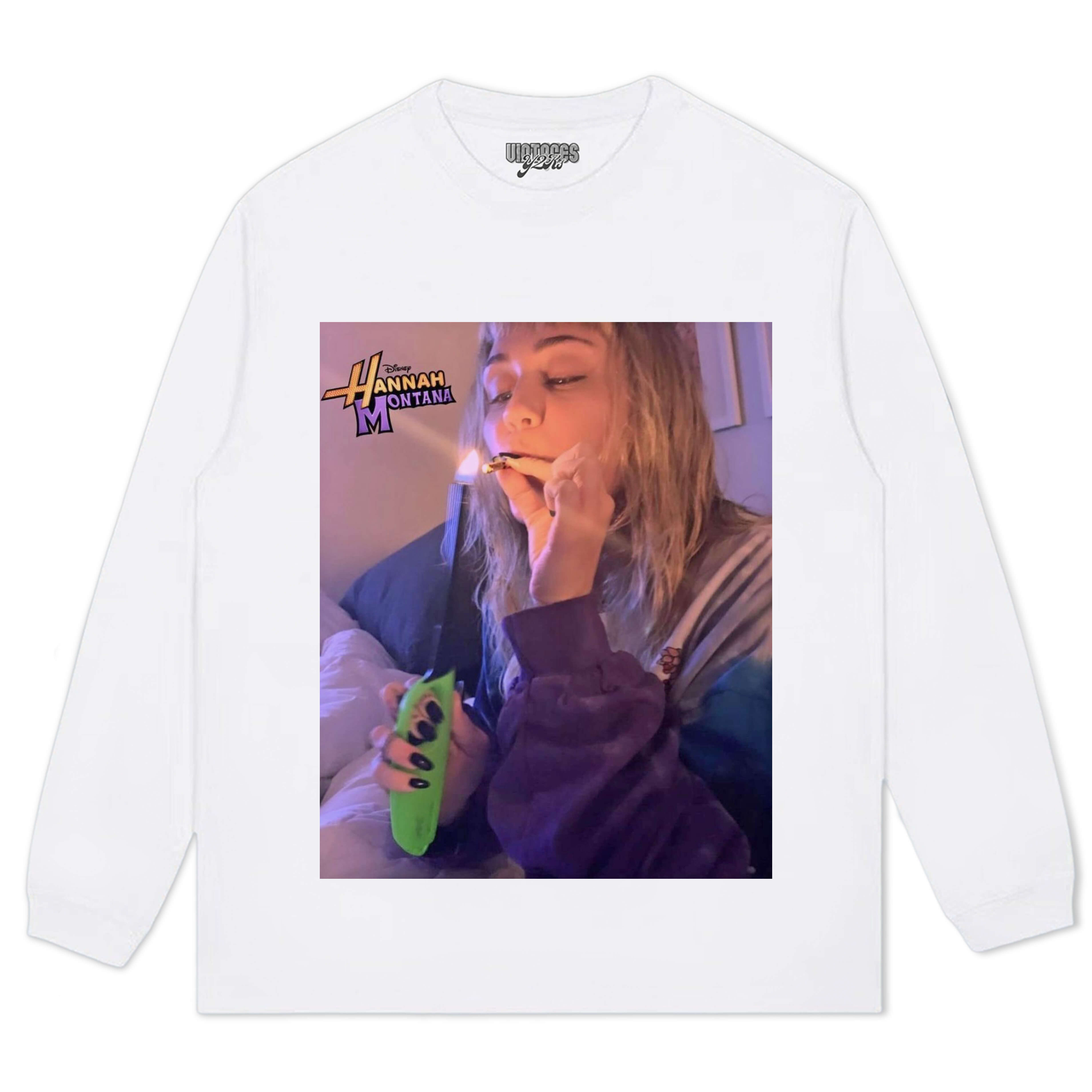 MILEY CYRUS HANNAH MONTANA FUNNY SMOKING V3 TEE & LS & HOODIE