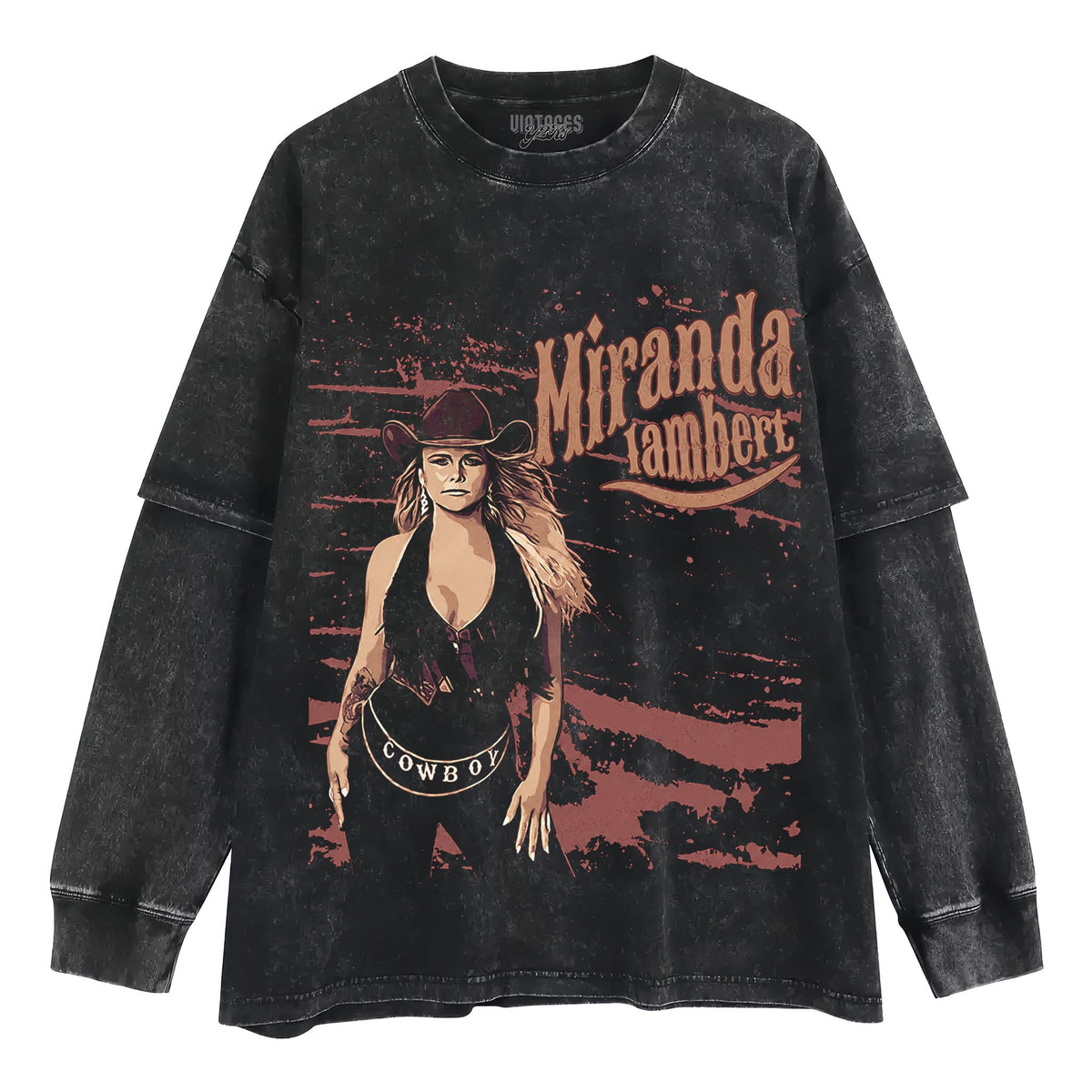 MIRANDA LAMBERT - BROWN VINTAGE TANK TOP & TEE & LONG SLEEVE & LAYERED LS & HOODIE