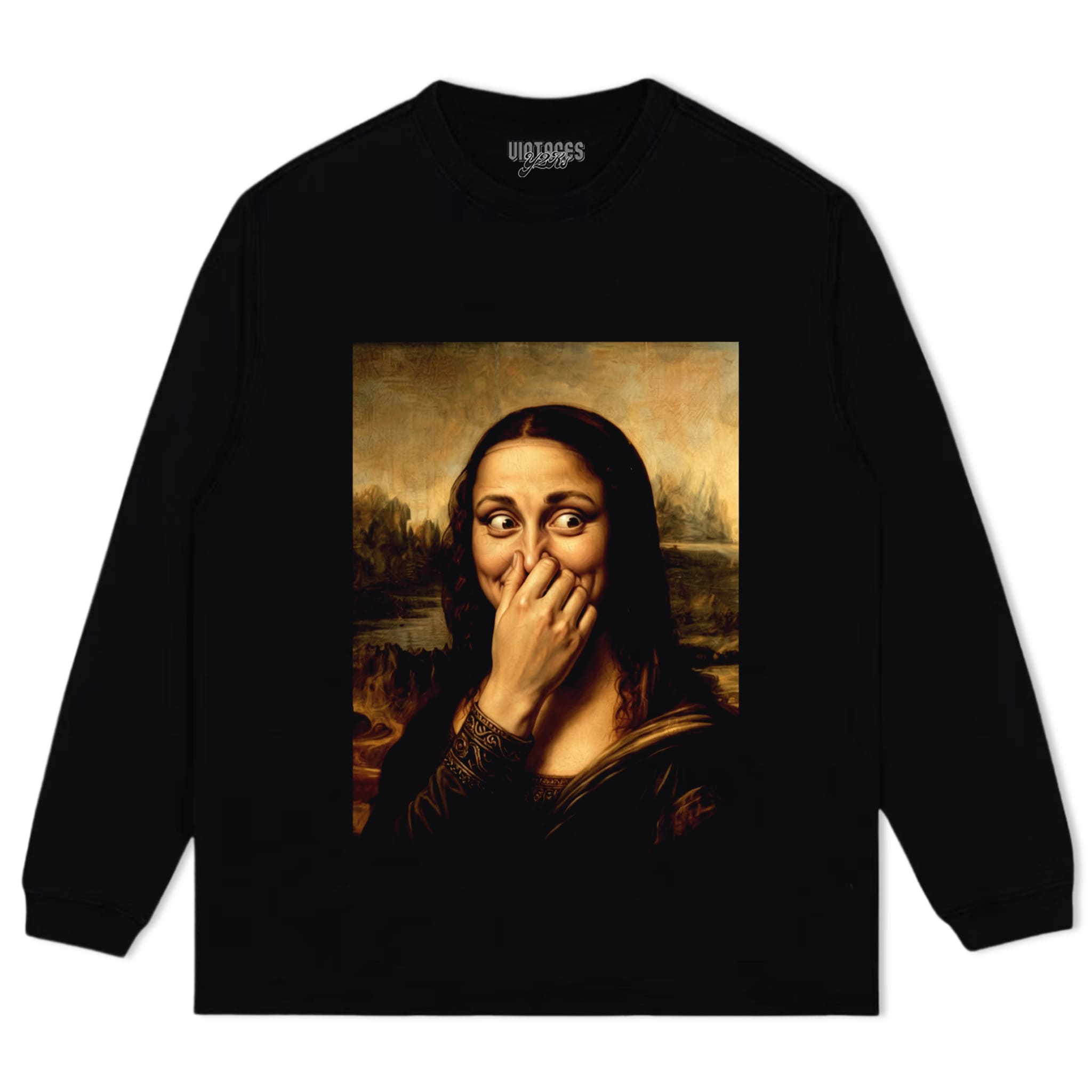 MONA LISA PARODY - MONA LISA IN TOILET TANK TOP & TEE & LONG SLEEVE & LAYERED LS & HOODIE