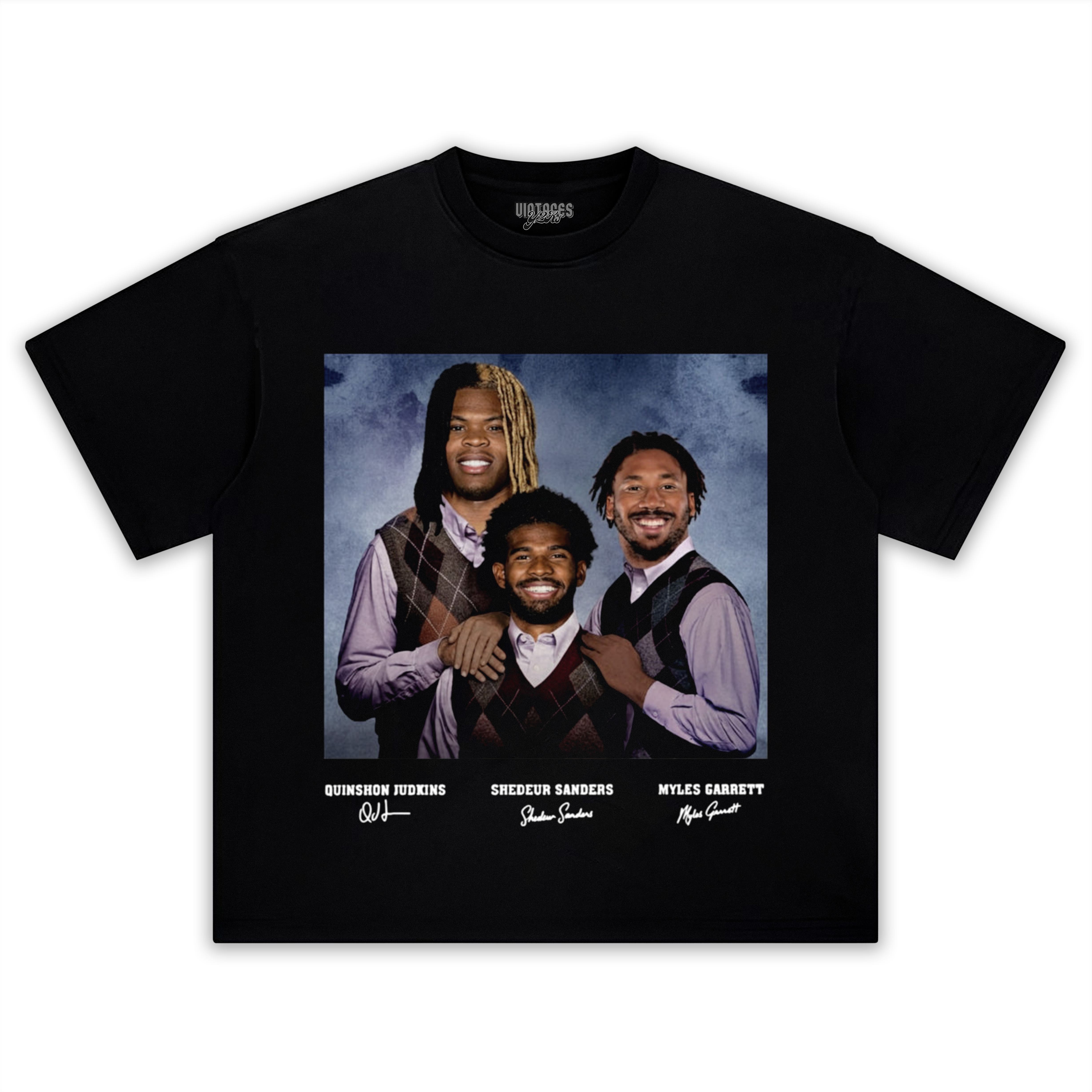 MYLES GARRETT & SHEDEUR SANDERS & QUINSHON JUDKINS CLEVELAND STEP BROTHERS TEE & LS & HOODIE