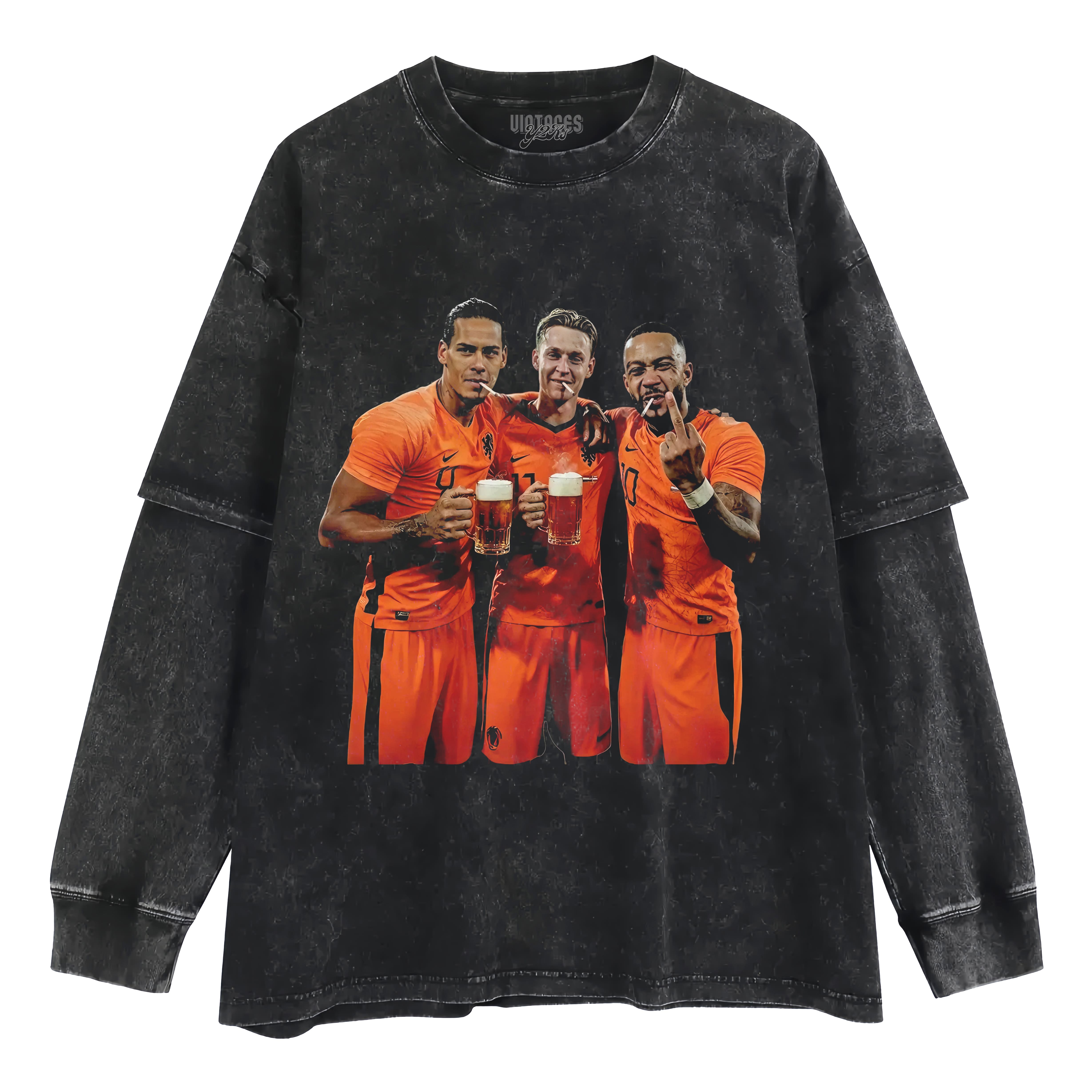 NETHERLANDS FOOTBALL STYLE V7 UNISEX TOP & TEE & LONG SLEEVE & LAYERED LS & HOODIE