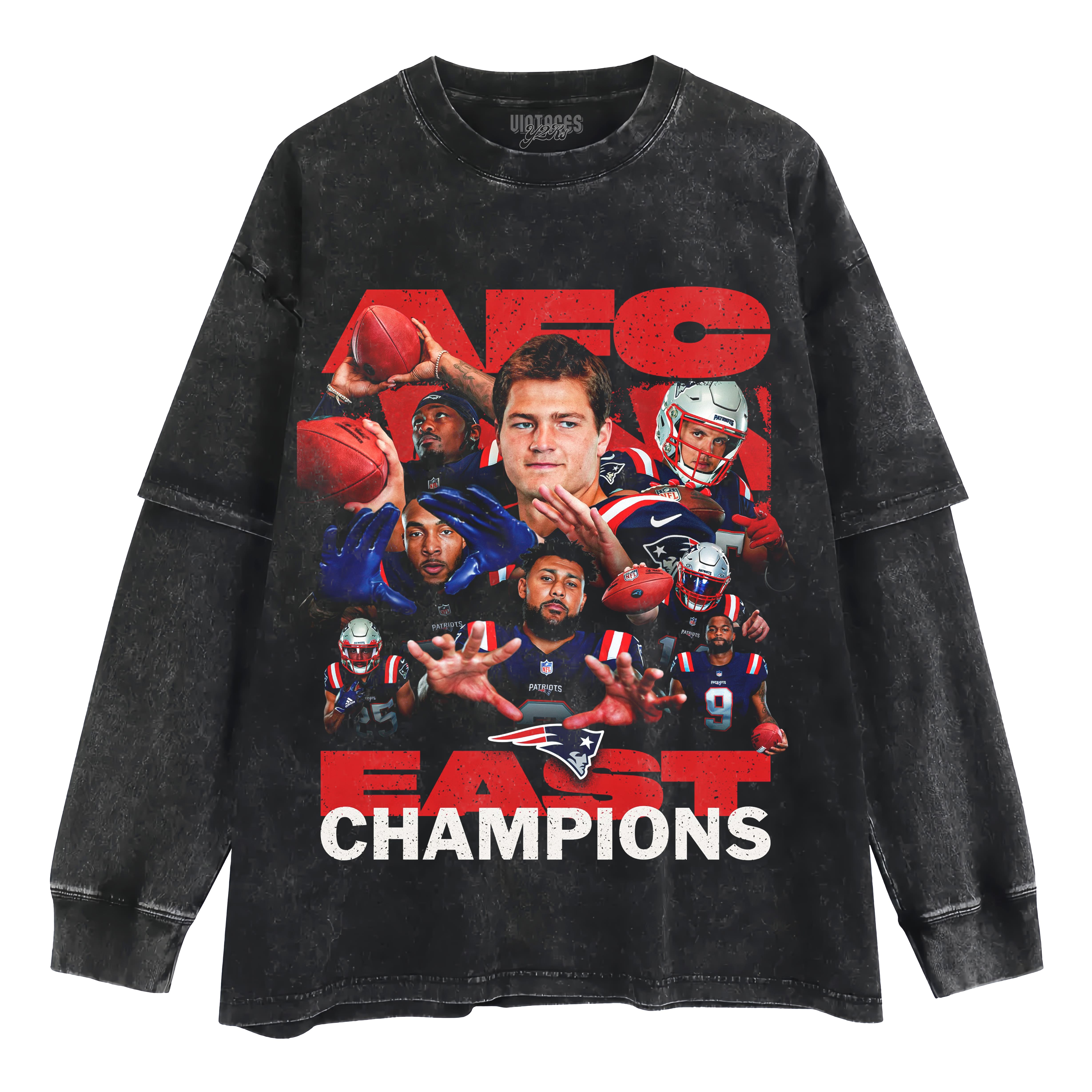 NEW ENGLAND PATRIOTS AFC EAST CHAMPIONS LAYERED LONG SLEEVE