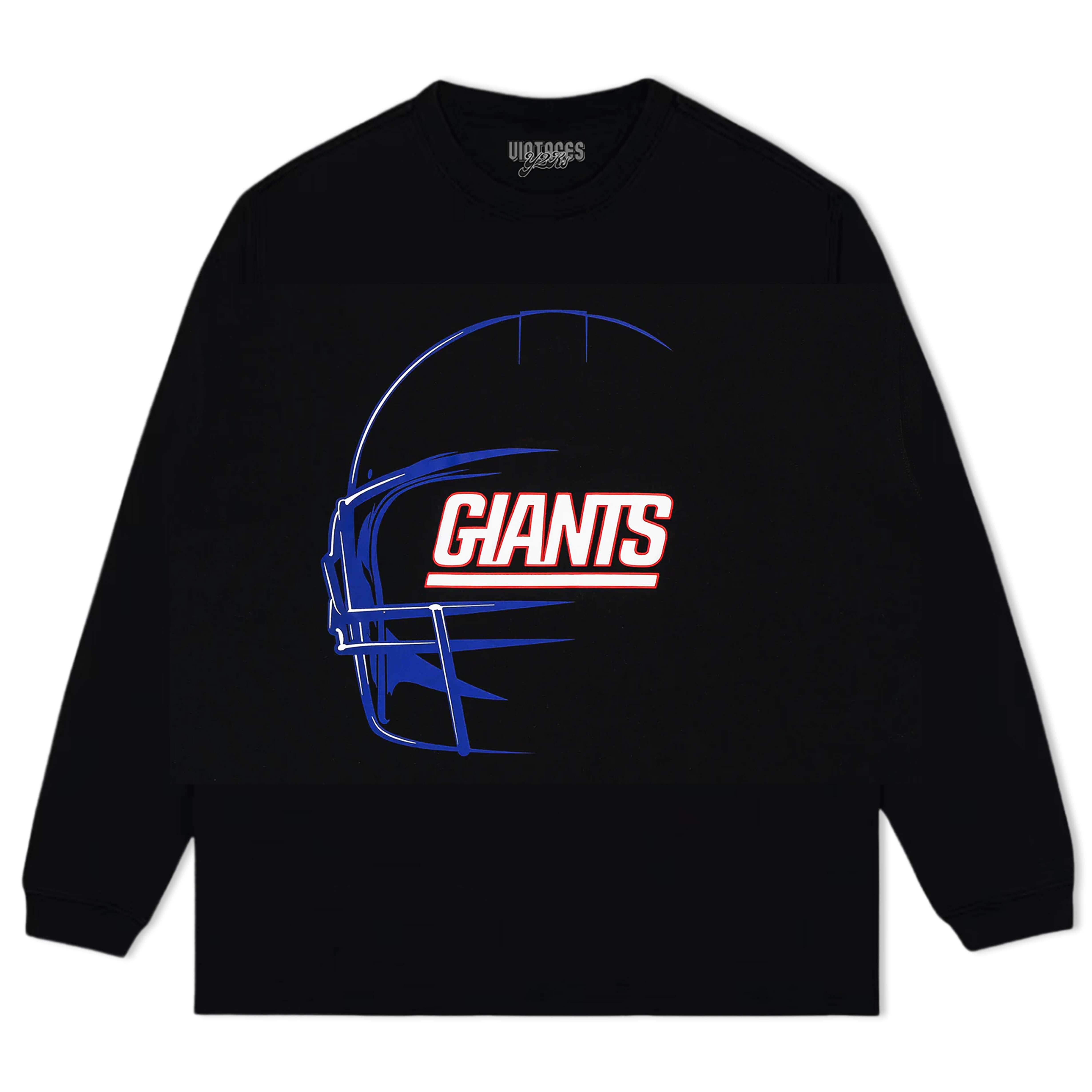 NEW YORK GIANTS NFL BLACK OVERSIZED SHORT SLEEVE V2 TEE & LS & HOODIE