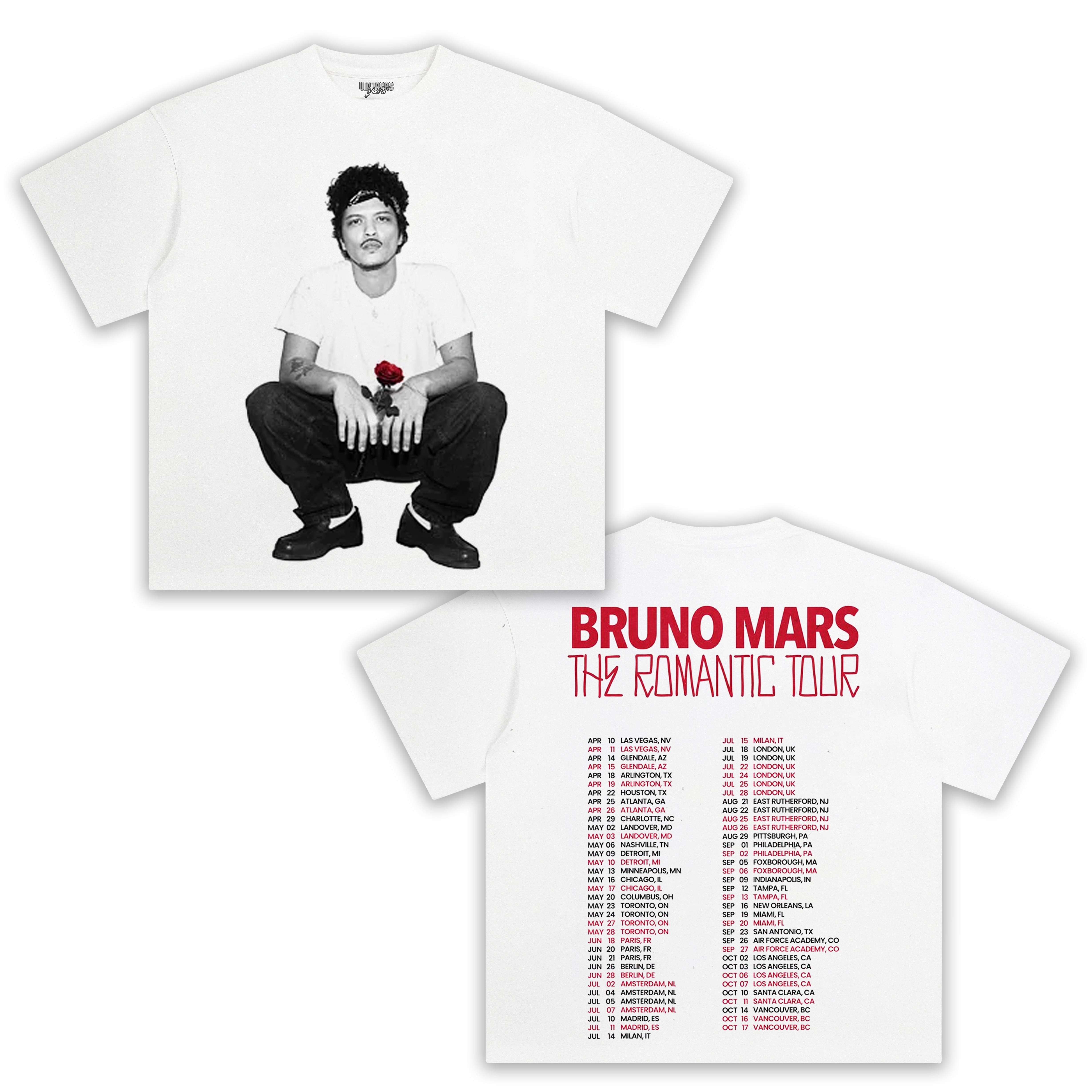 NEW SHOWS ADDED - BRUNO MARS & THE ROMANTIC ROSE TEE