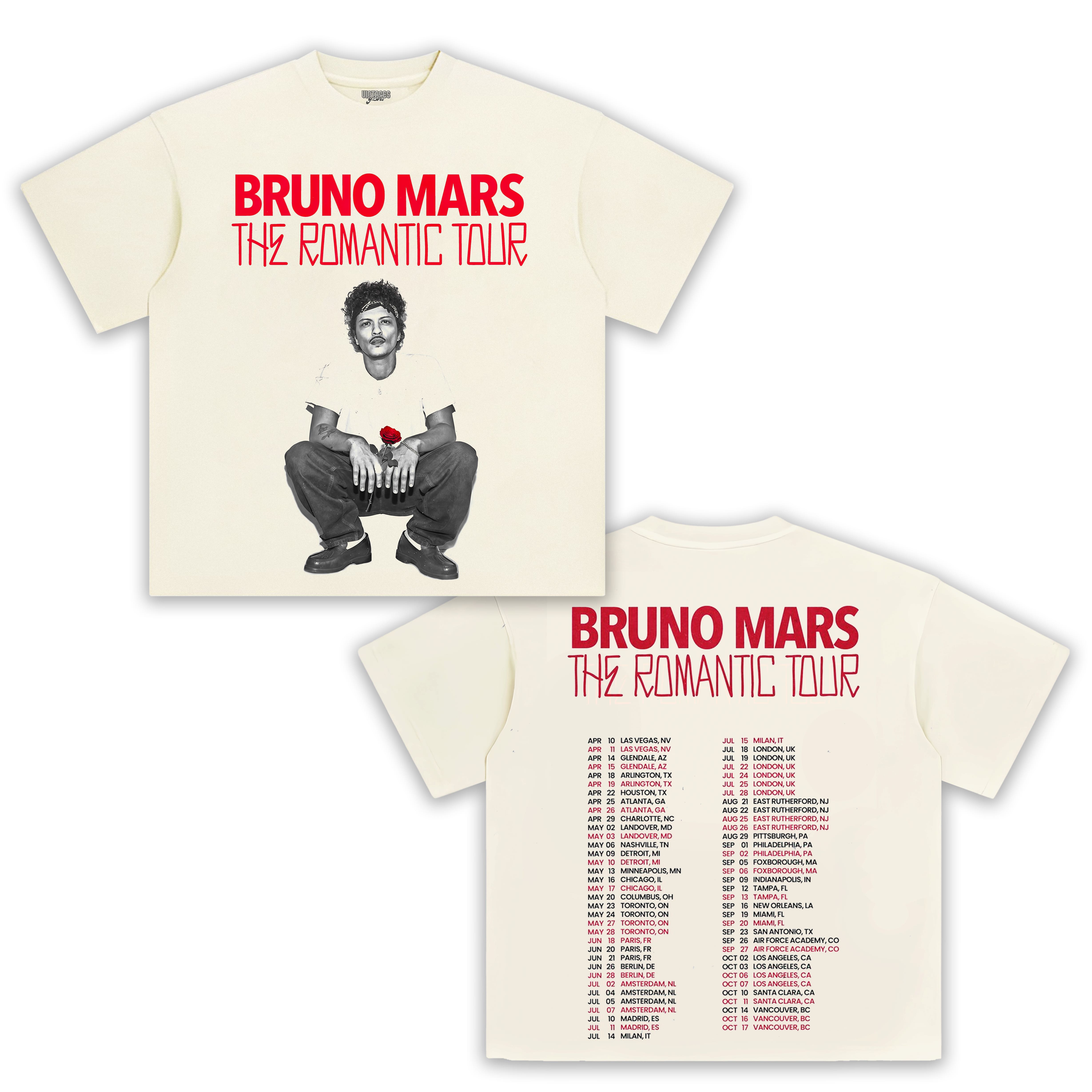 NEW SHOWS ADDED - BRUNO MARS & THE ROMANTIC ROSE V2 TEE