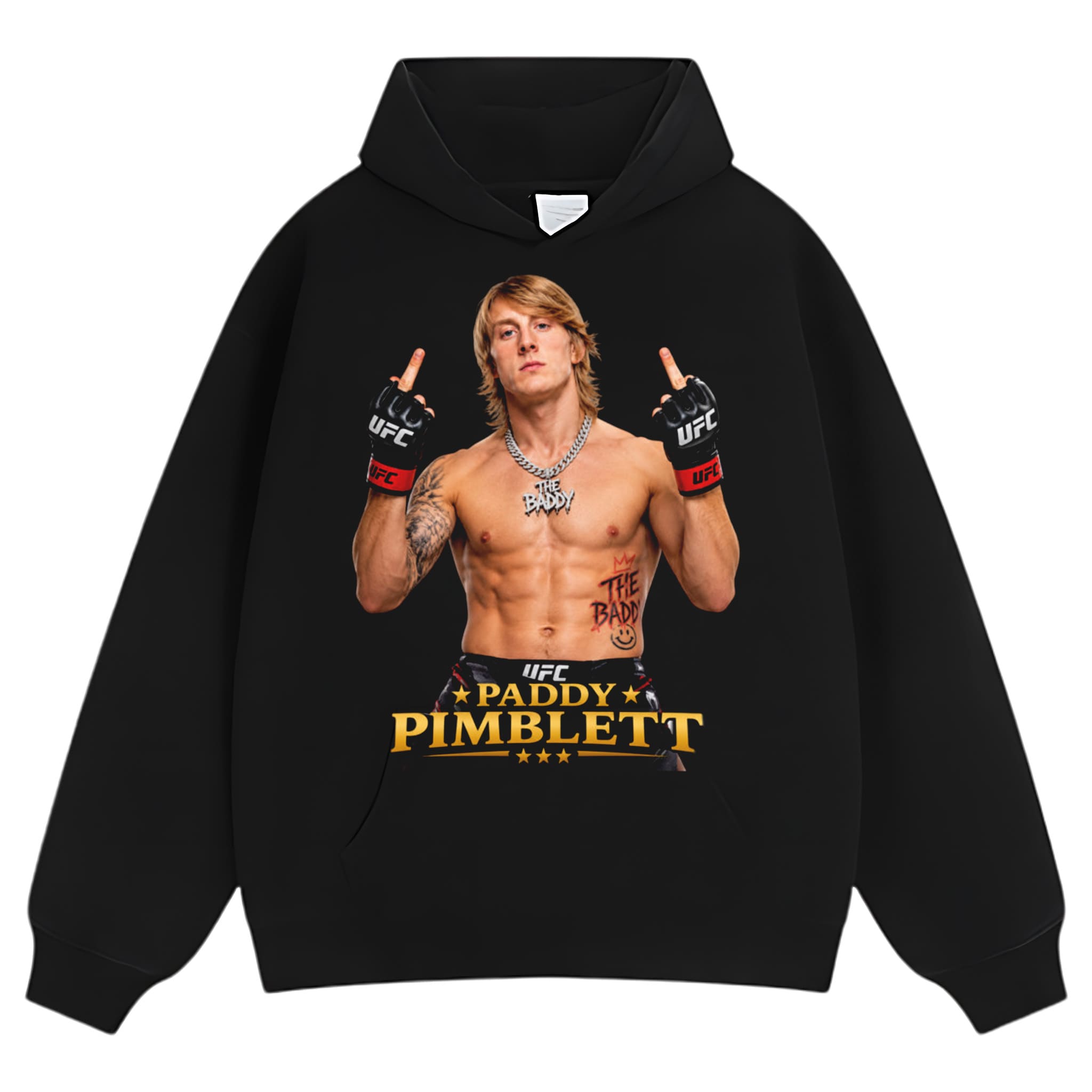 PADDY PIMBLETT FLIPPING THE BIRD VINTAGE CLASSIC TANK TOP & TEE & LONG SLEEVE & LAYERED LS & HOODIE