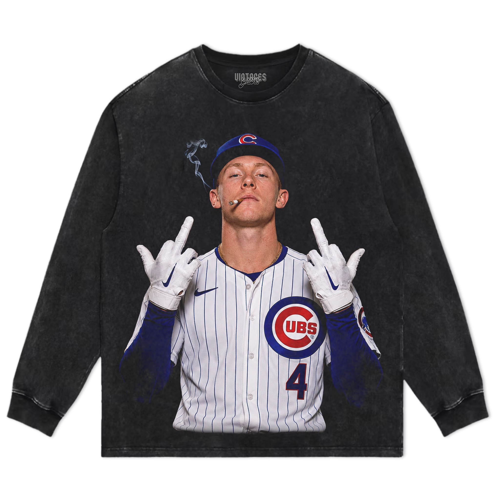 PETE CROW-ARMSTRONG - THE MIDDLE FINGER MEME V2 TANK TOP & TEE & LONG SLEEVE & LAYERED LS & HOODIE