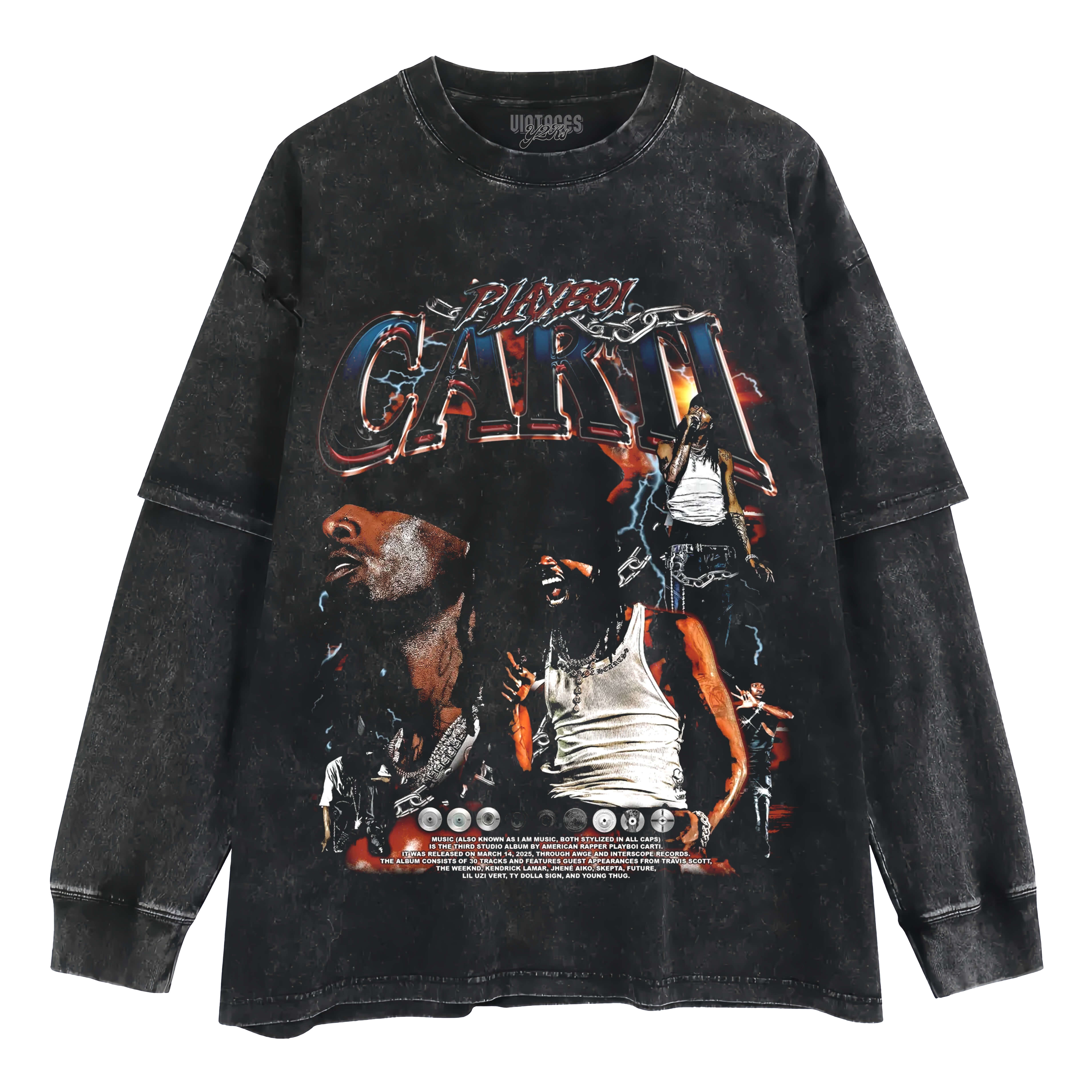 PLAYBOI CARTI ICY EXCLUSIVE GRAPHIC LAYERED LONG SLEEVE