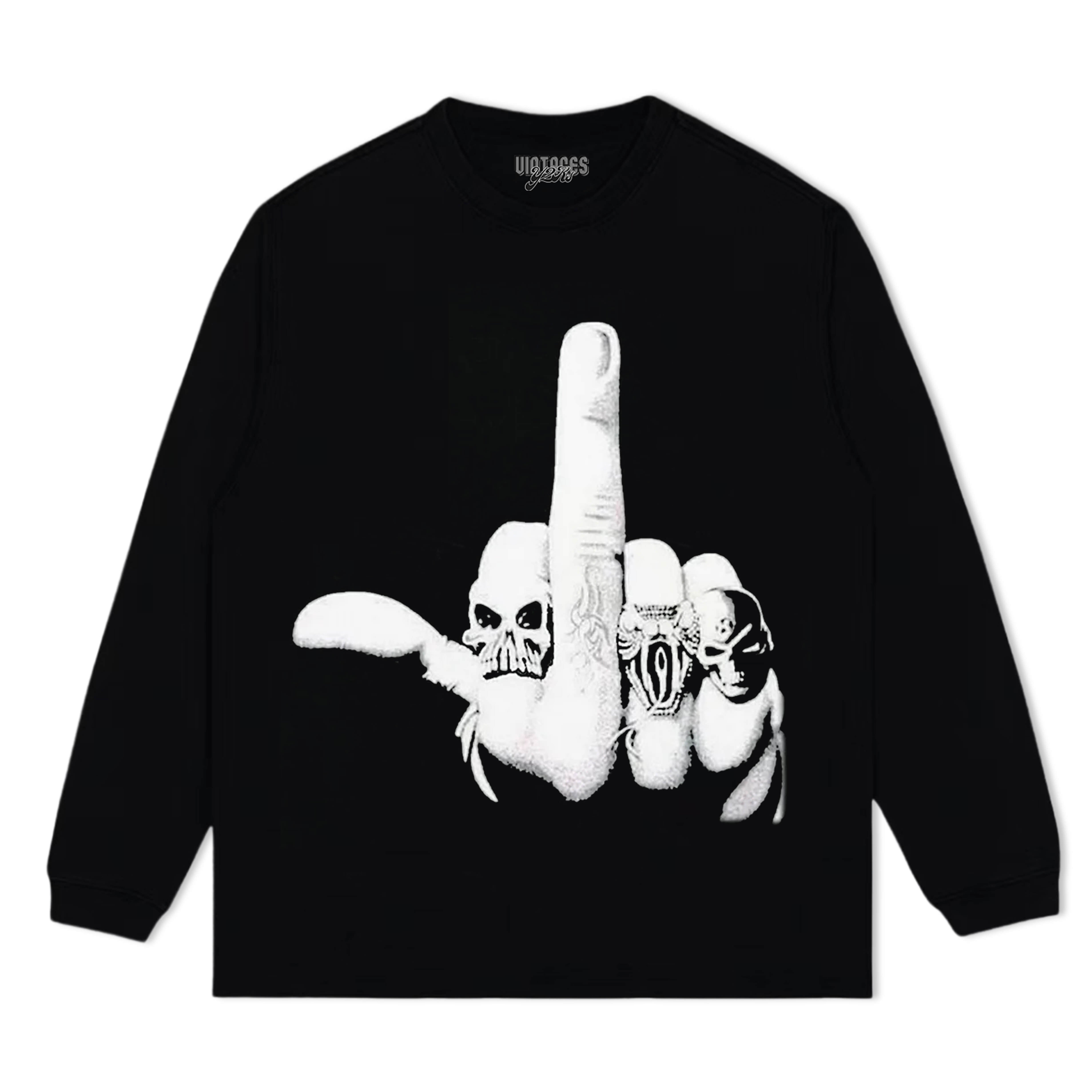 RETRO SKULL WITH MIDDLE FINGER TEE & LS & HOODIE
