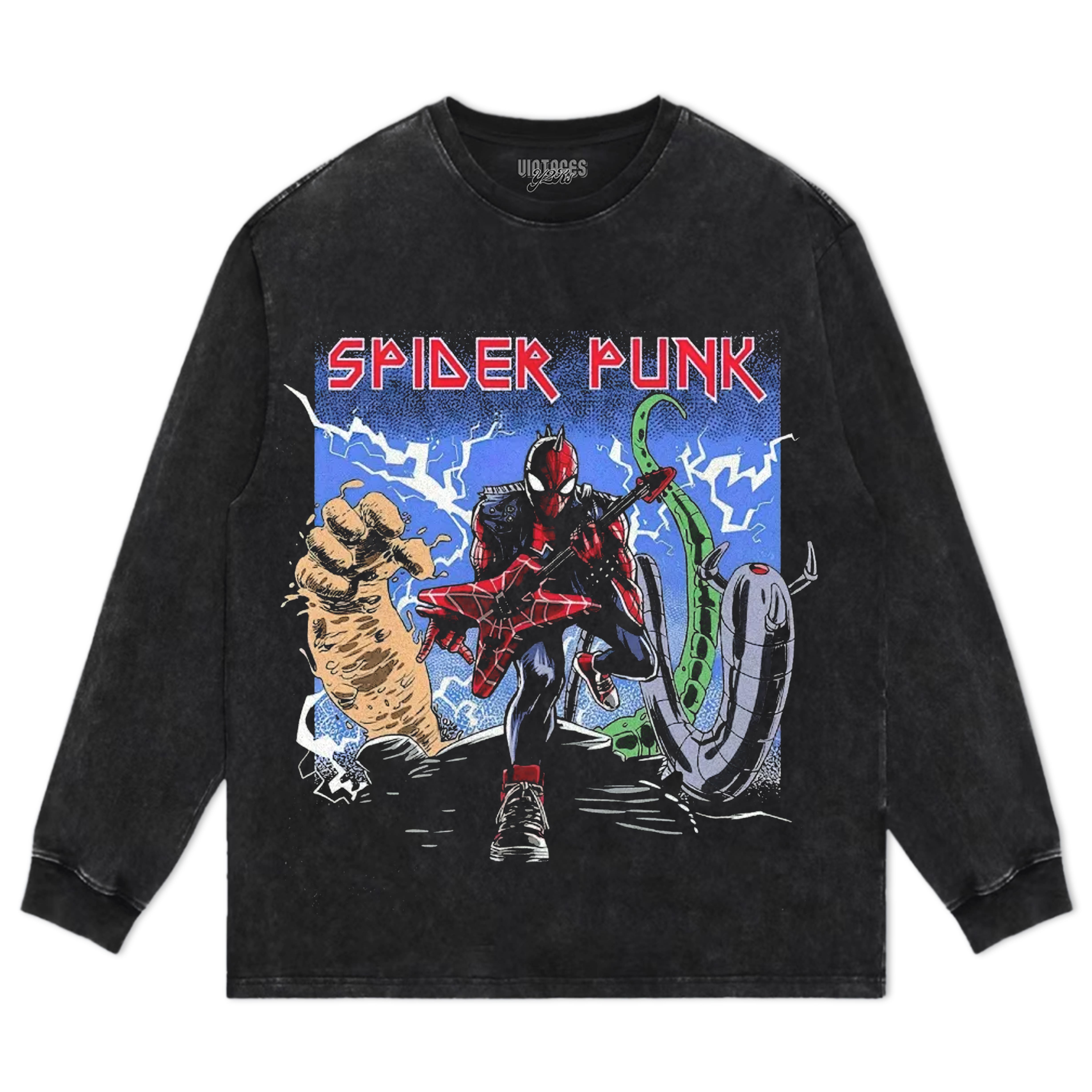RETRO SPIDER PUNK PUNK-ROCK HERO TEE & LS & HOODIE