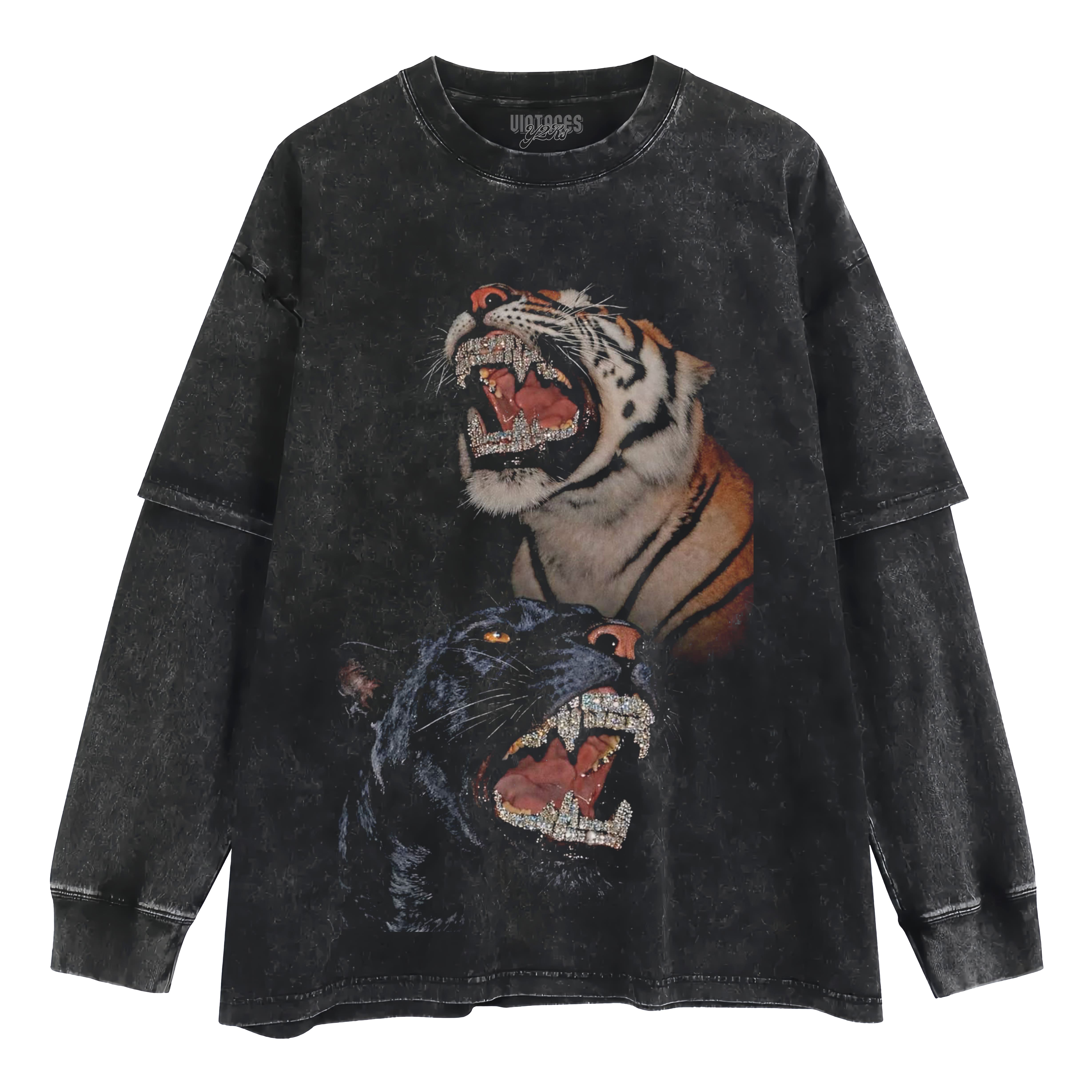 RETRO STREET STYLE & BLACK PANTHER - TIGER TANK TOP & TEE & LONG SLEEVE & LAYERED LS & HOODIE