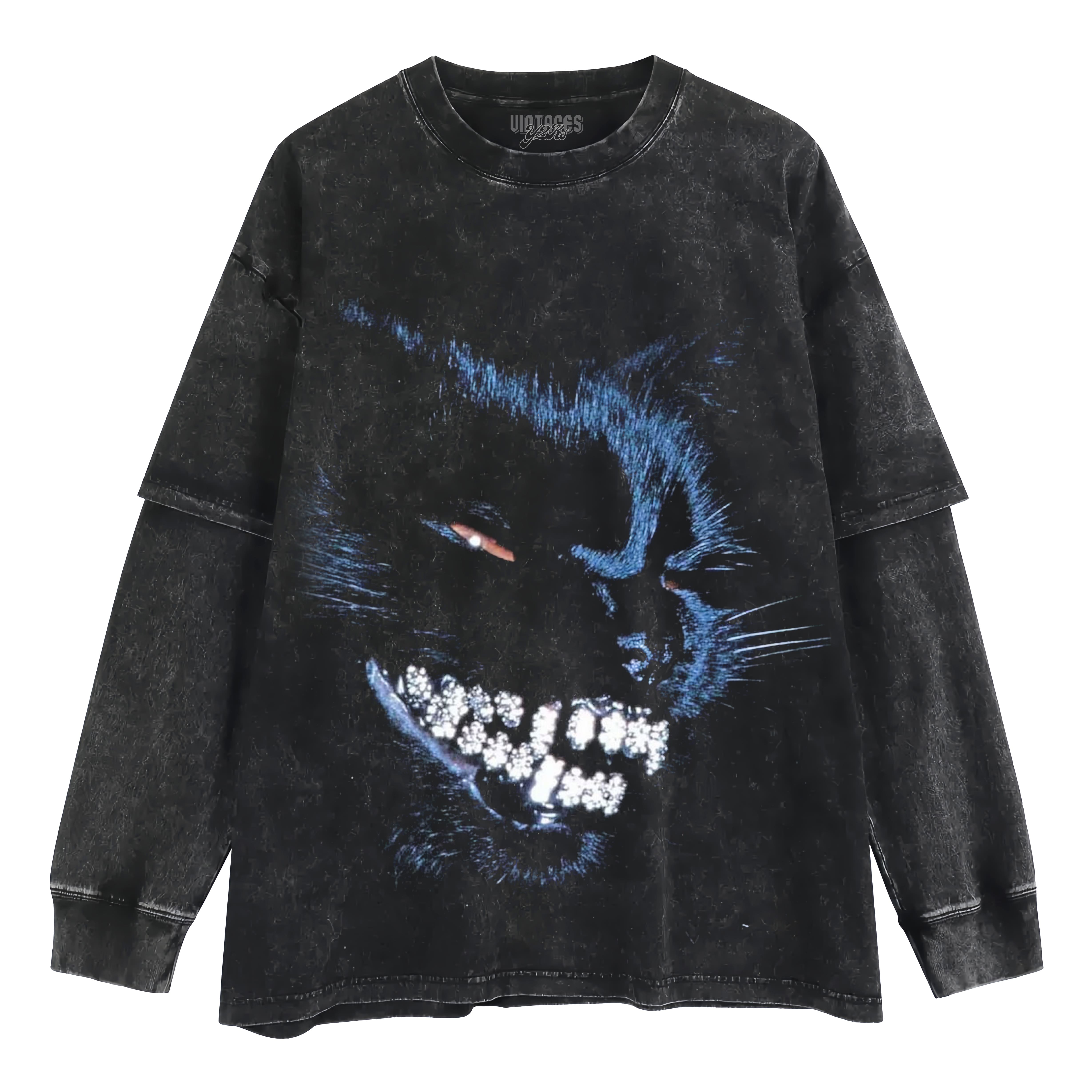 RETRO STREET STYLE & DARK CAT TANK TOP & TEE & LONG SLEEVE & LAYERED LS & HOODIE
