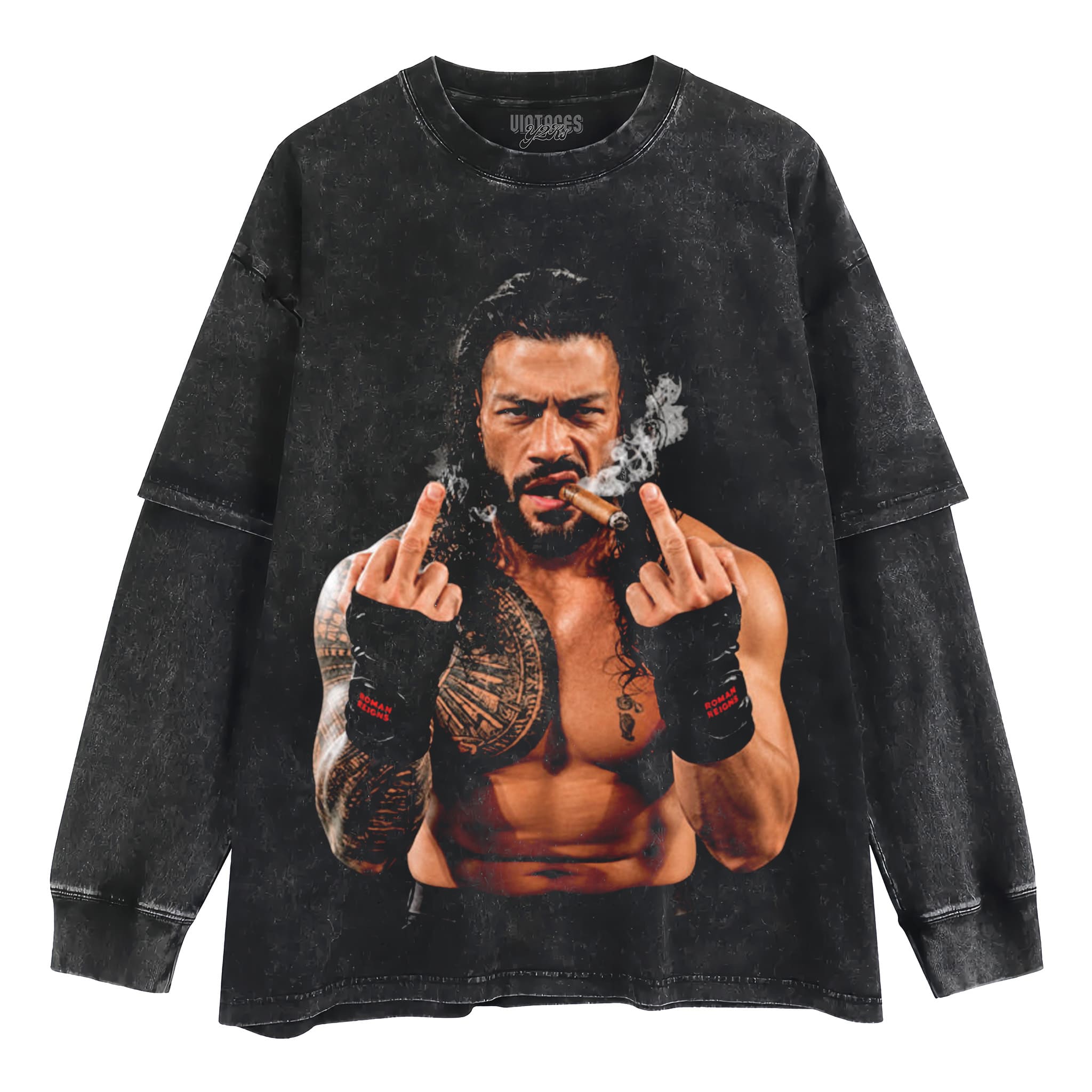 ROMAN REIGNS MIDDLE FINGER TANK TOP & TEE & LONG SLEEVE & LAYERED LS & HOODIE