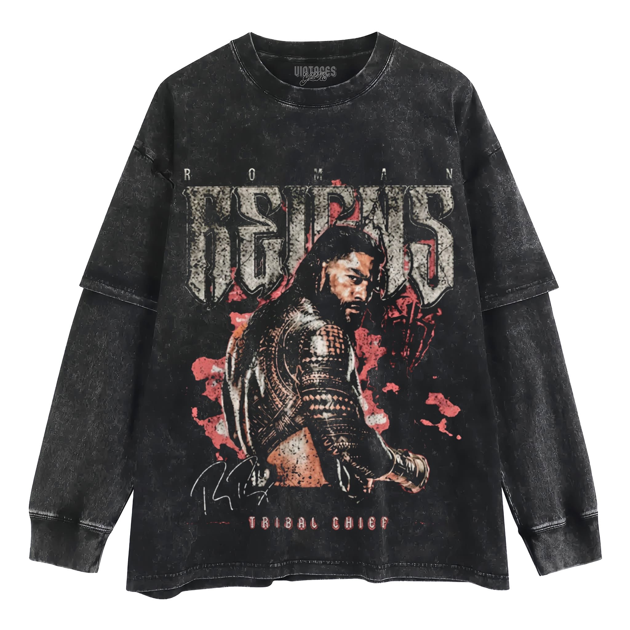 ROMAN REIGNS TRIBAL CHIEF VINTAGE WRESTLING TANK TOP & TEE & LONG SLEEVE & LAYERED LS & HOODIE