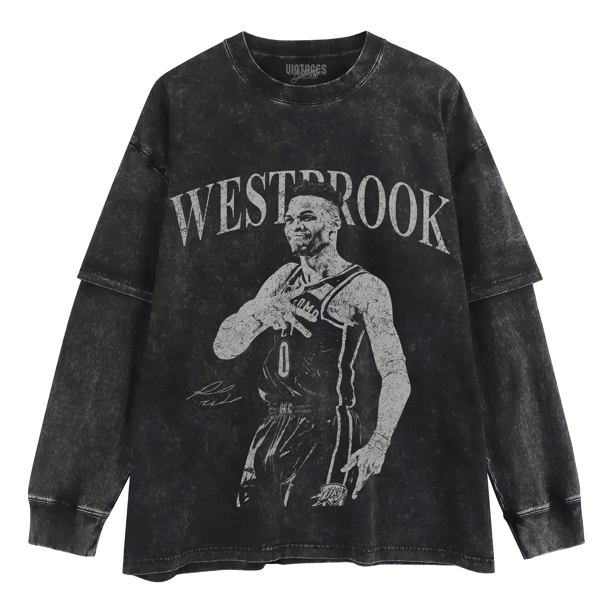 RUSSELL WESTBROOK TRIPLE DOUBLE VINTAGE TANK TOP & TEE & LONG SLEEVE & LAYERED LS & HOODIE