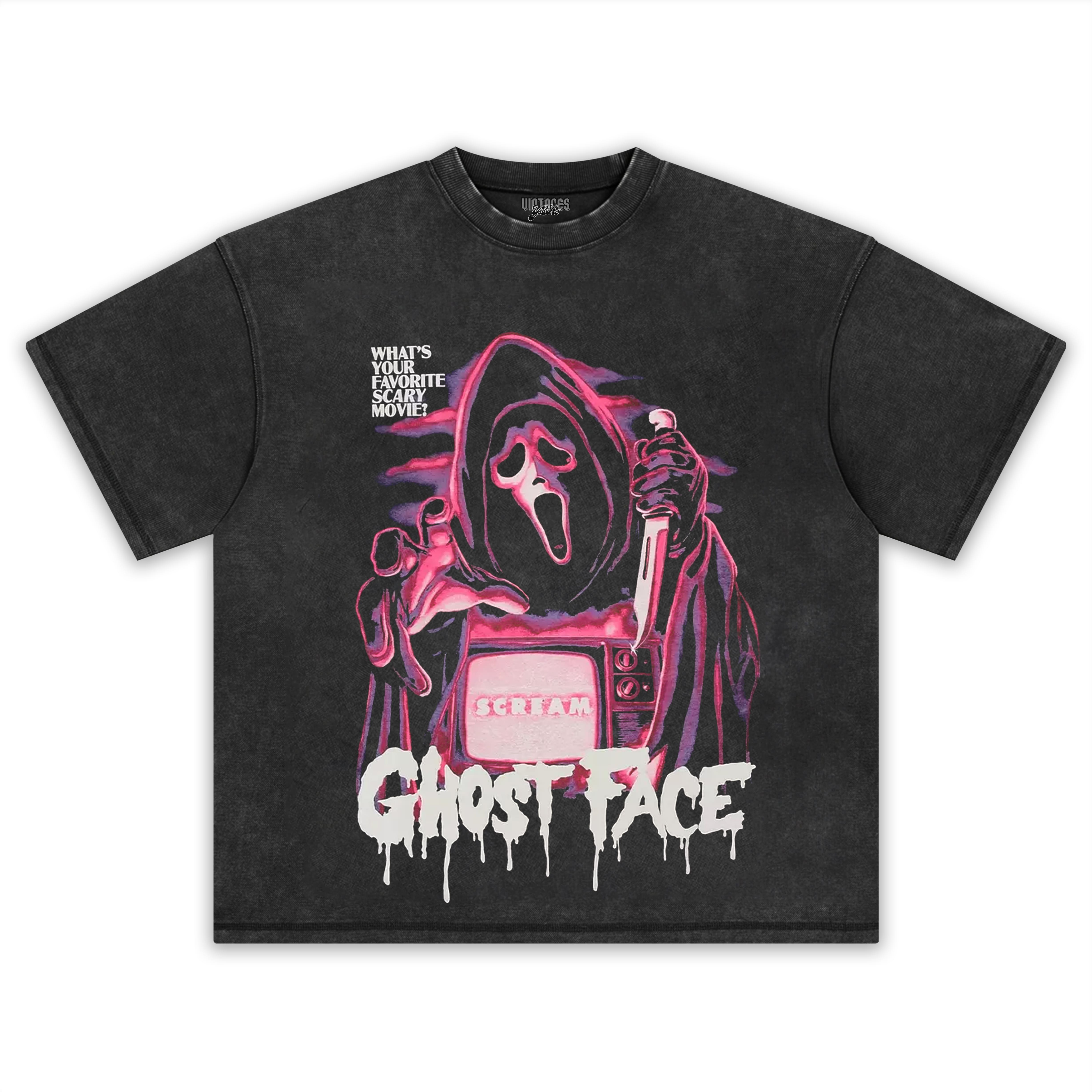 SCREAM GHOST FACE PINK TV TEE & LS & HOODIE