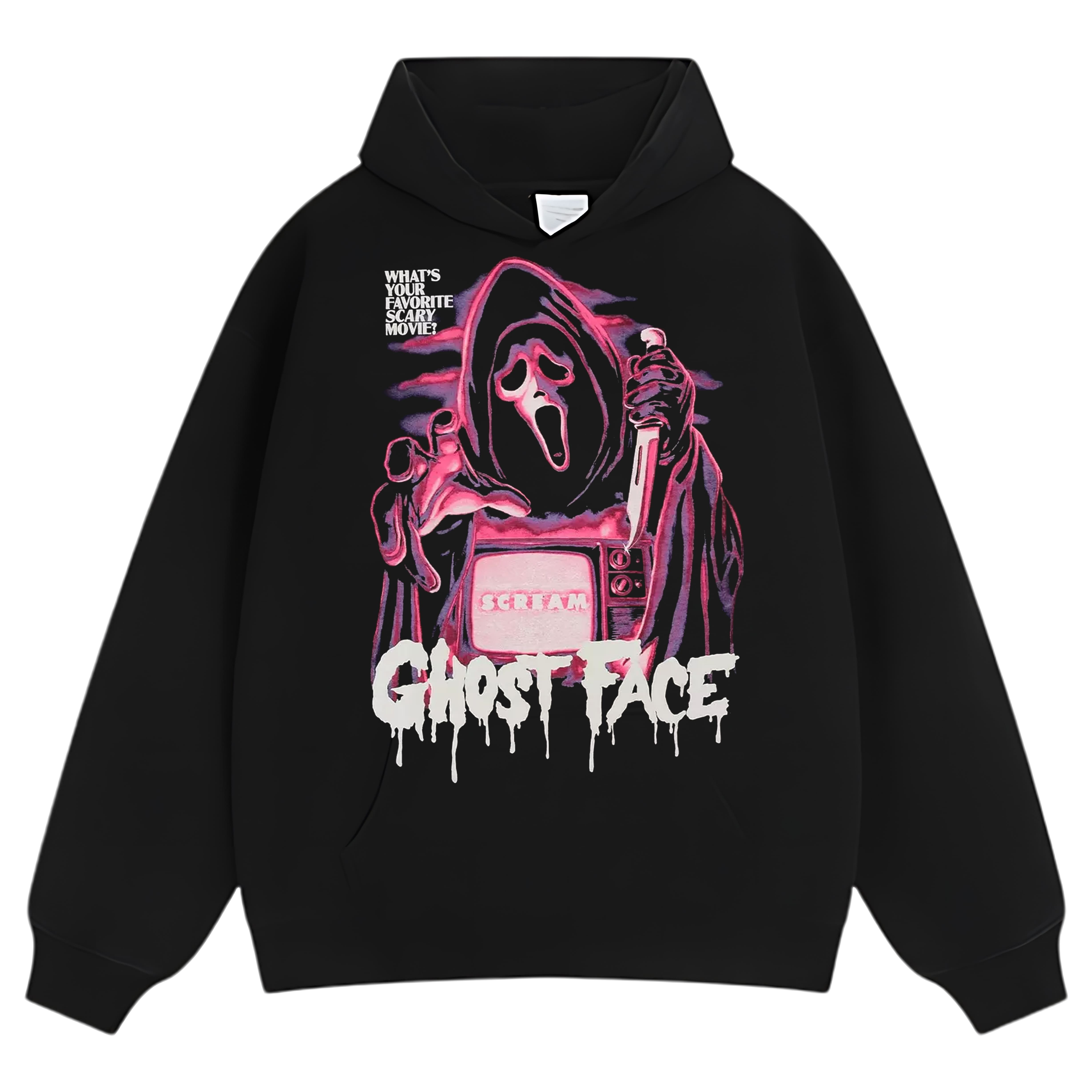SCREAM GHOST FACE PINK TV TEE & LS & HOODIE