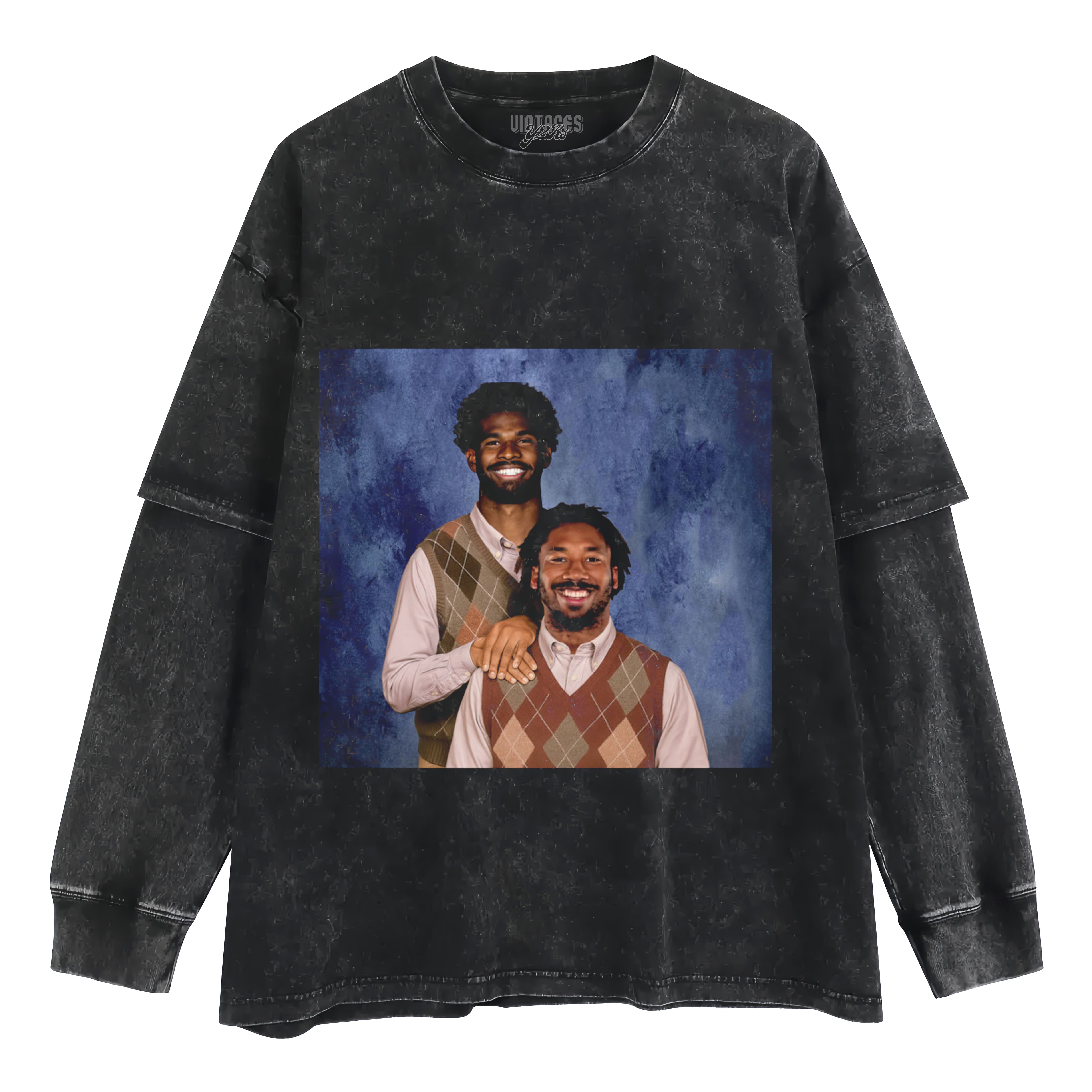 SHEDEUR SANDERS & MYLES GARRETT CLEVELAND STEP BROS LAYERED LONG SLEEVE