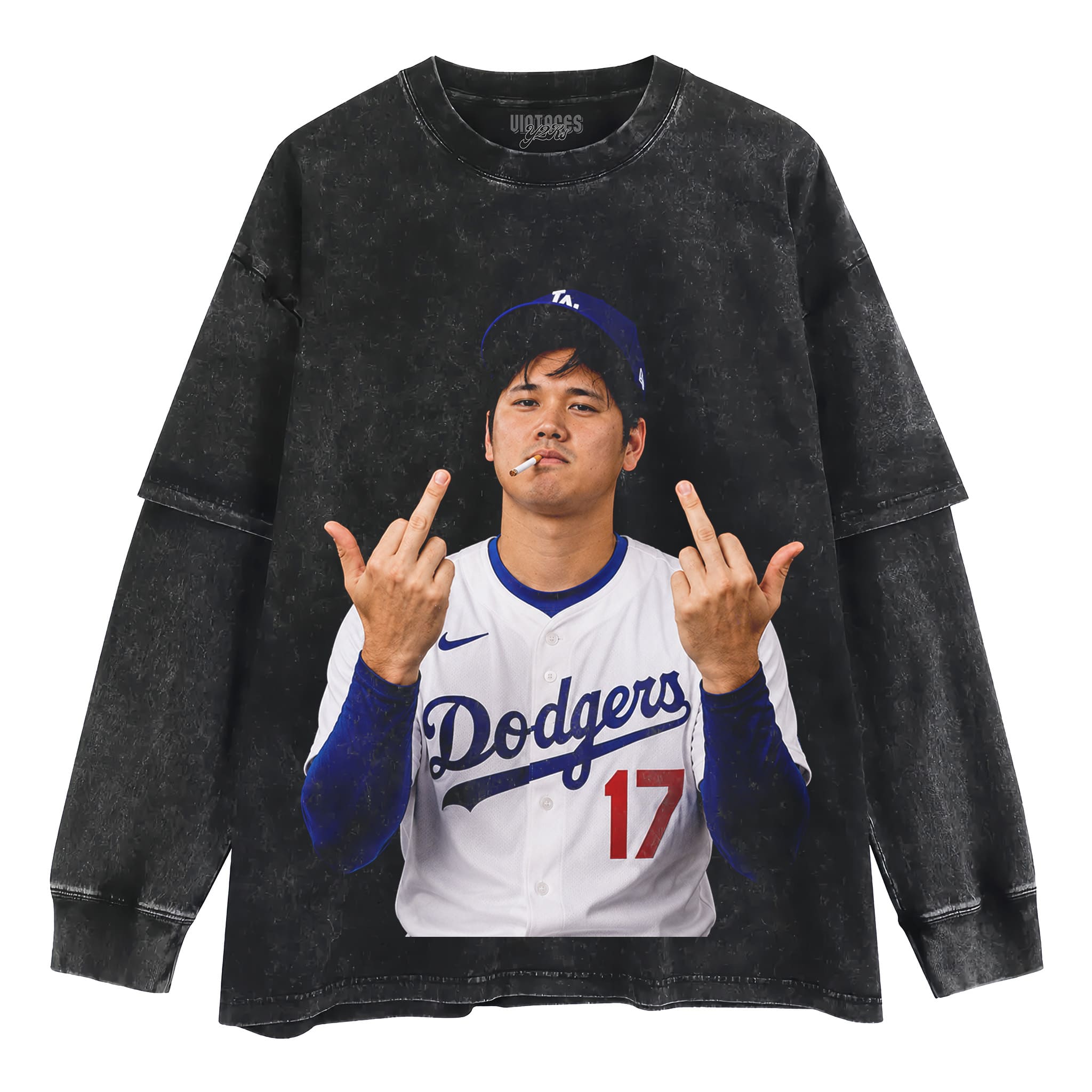 SHOHEI OHTANI MIDDLE FINGER TANK TOP & TEE & LONG SLEEVE & LAYERED LS & HOODIE