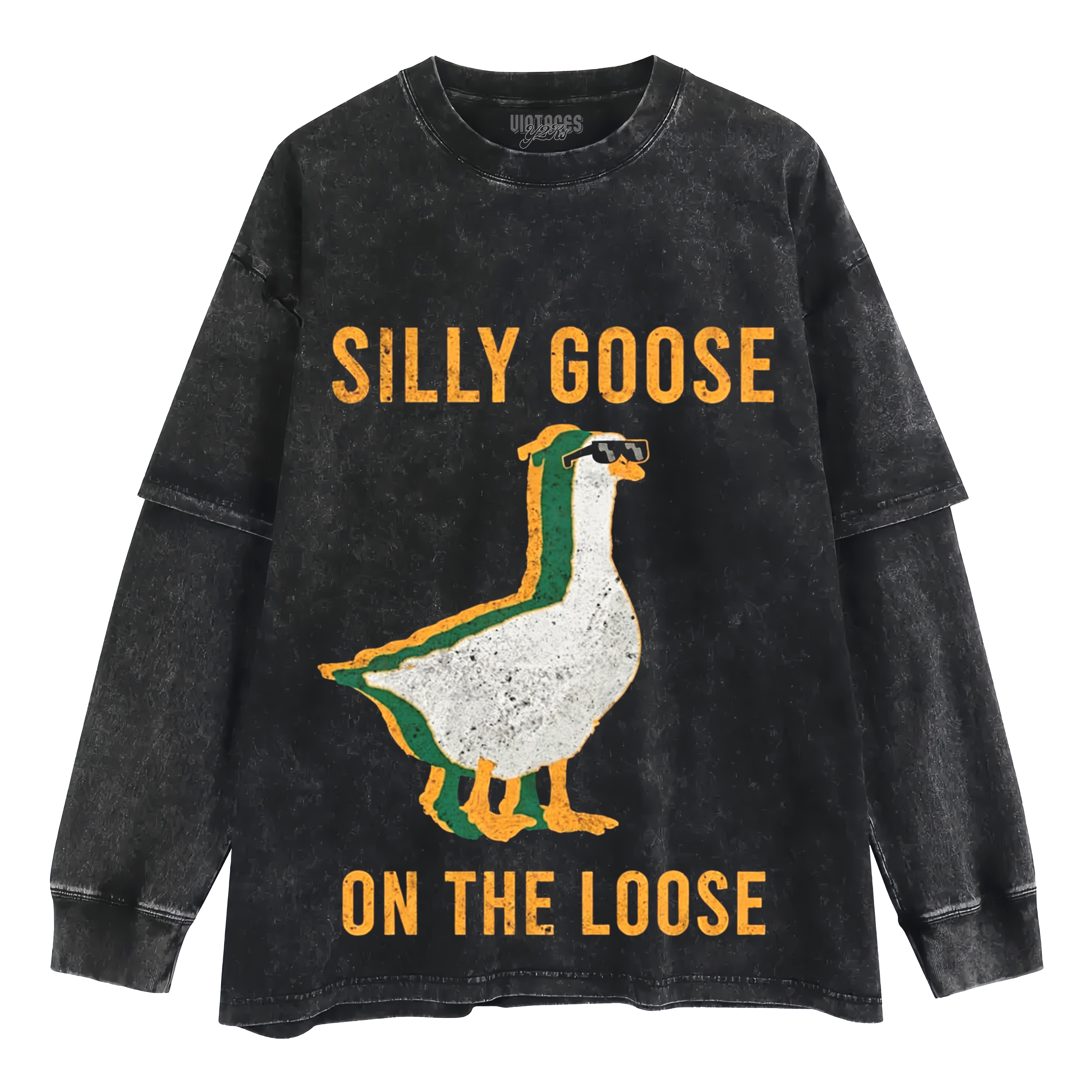 SILLY GOOSE ON THE LOOSE RETRO LAYERED LONG SLEEVE