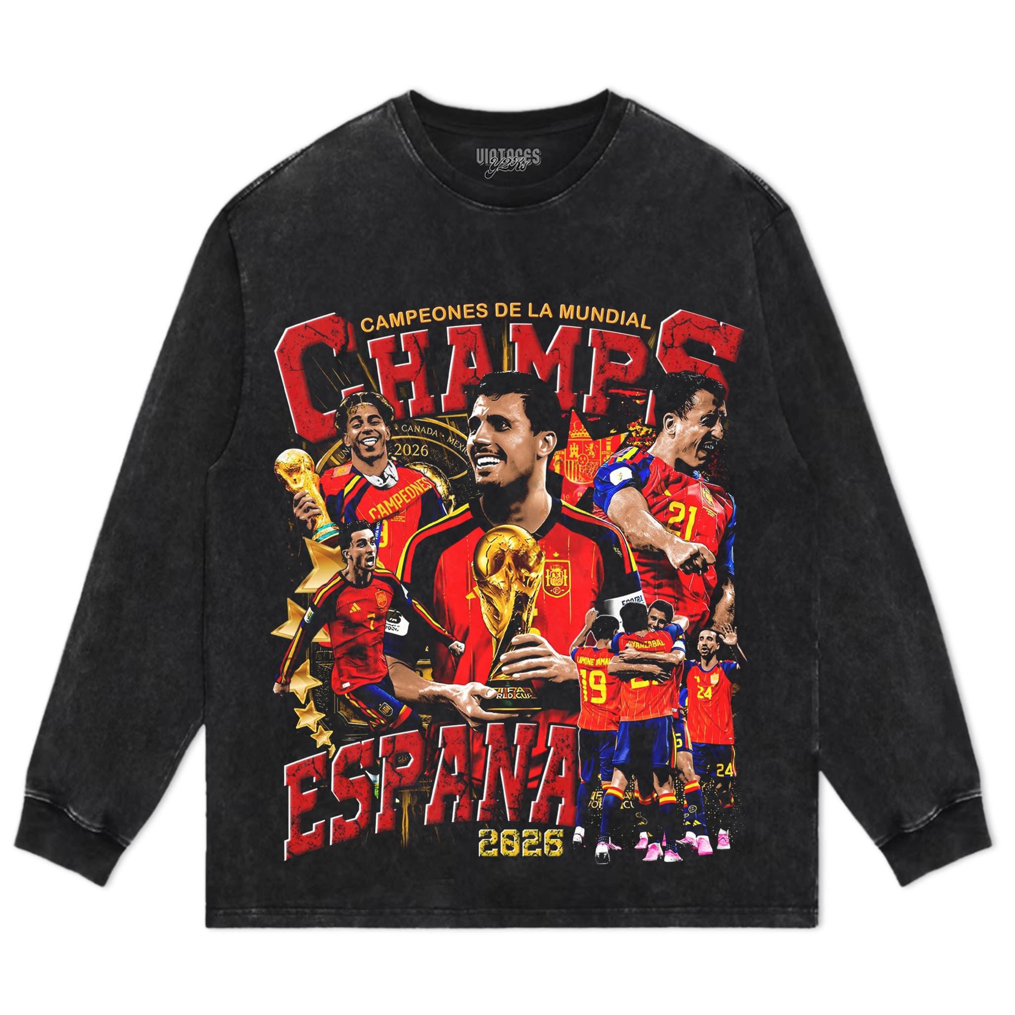 SPAIN - WC '26 CHAMPS V6 TANK TOP & TEE & LONG SLEEVE & LAYERED LS & HOODIE