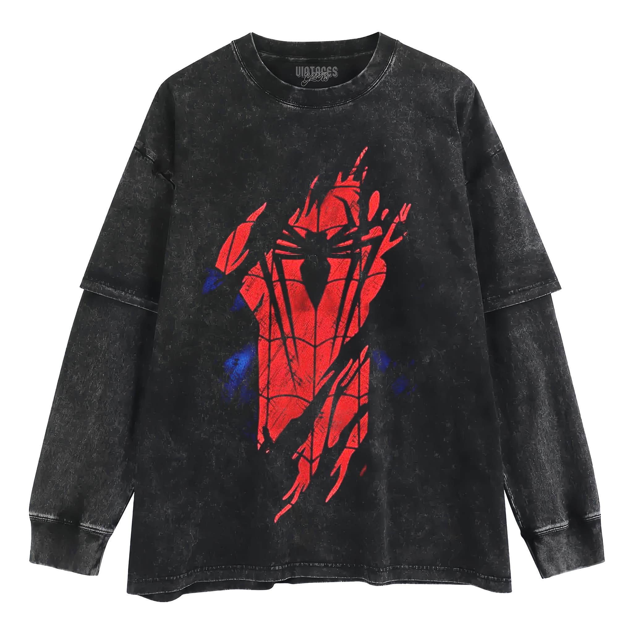 SPIDER-MAN - DAMAGED BATTLE SUIT TANK TOP & TEE & LONG SLEEVE & LAYERED LS & HOODIE