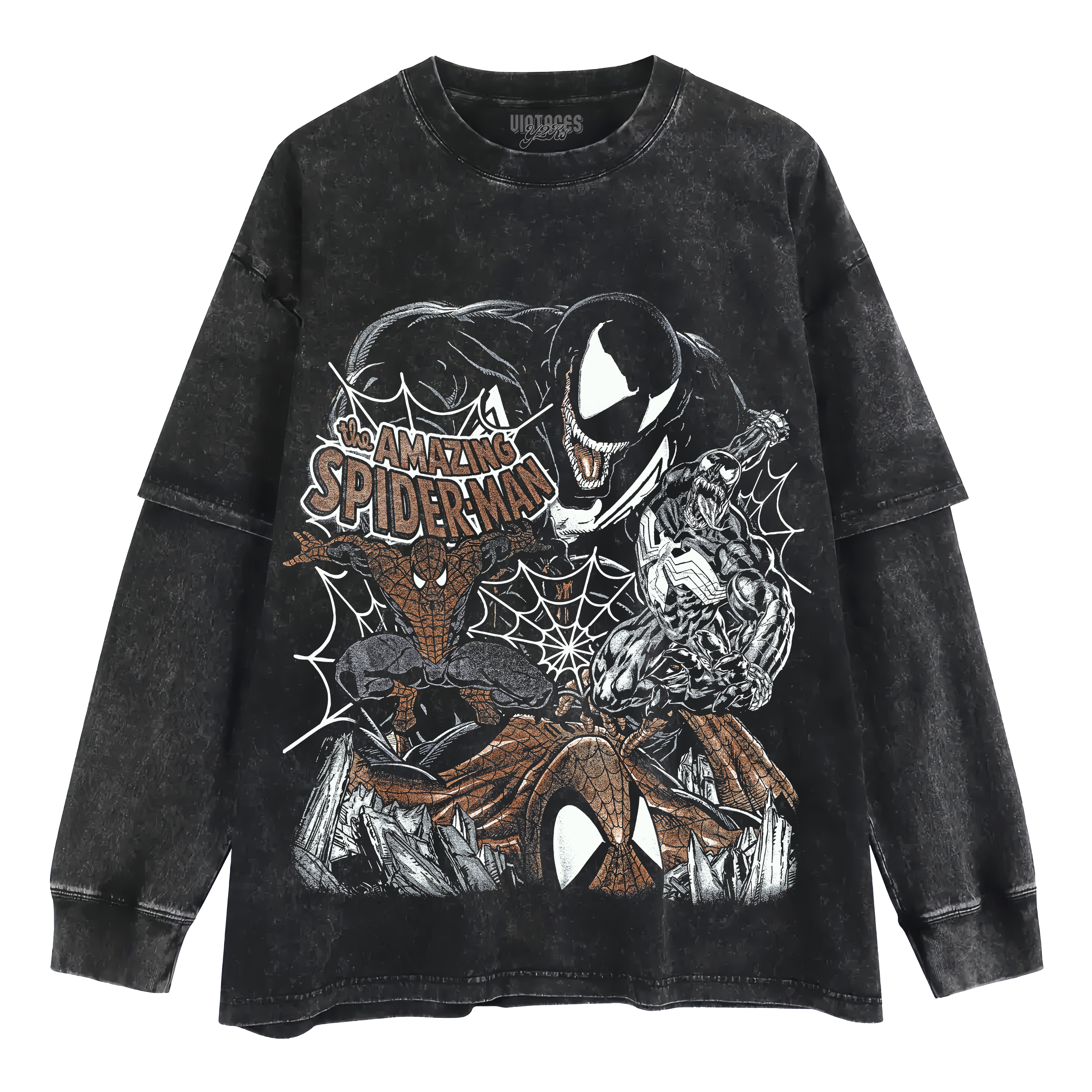 SPIDER-MAN & VENOM IS BACK VINTAGE LAYERED LONG SLEEVE