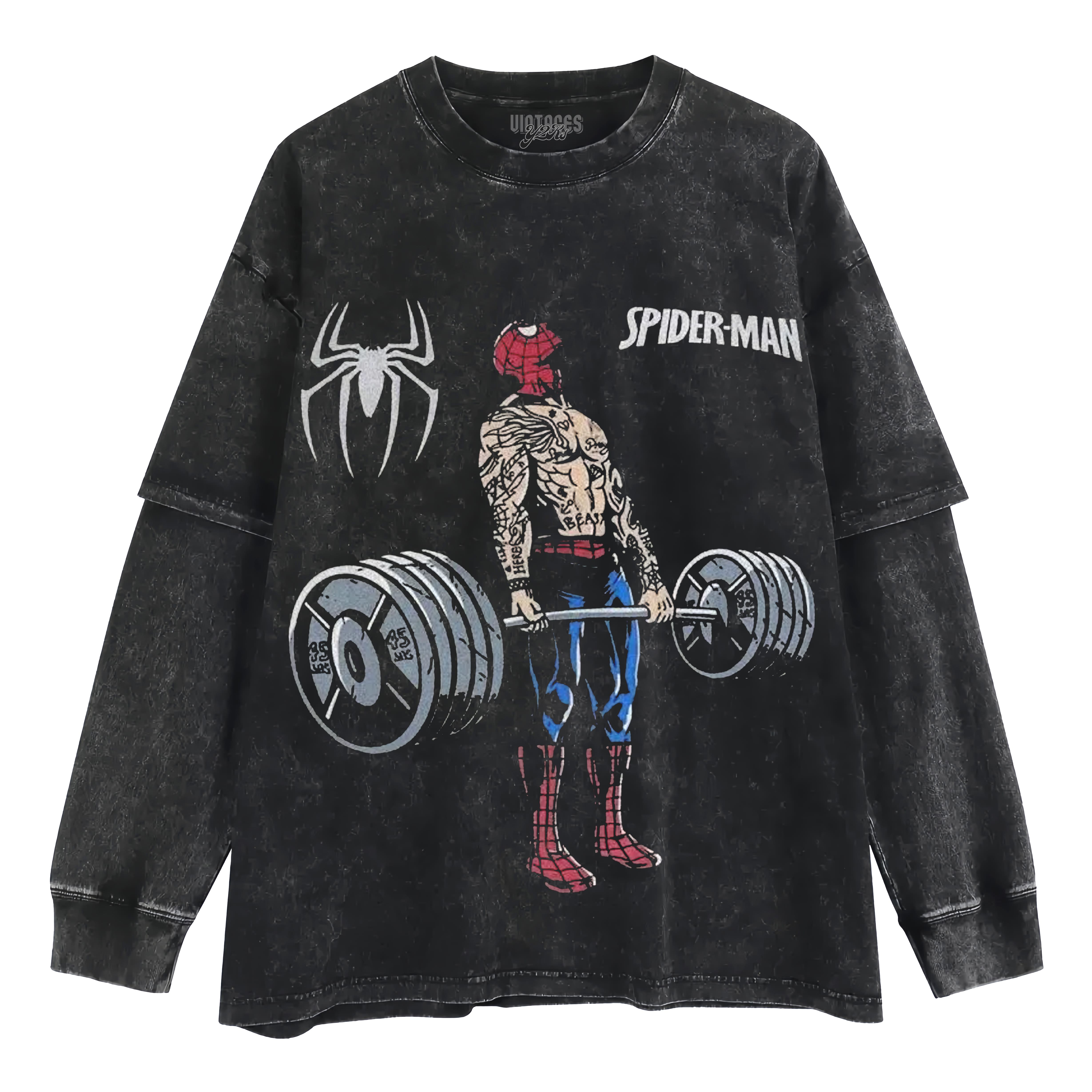 SPIDER MAN GYM-WORKOUT LAYERED LONG SLEEVE