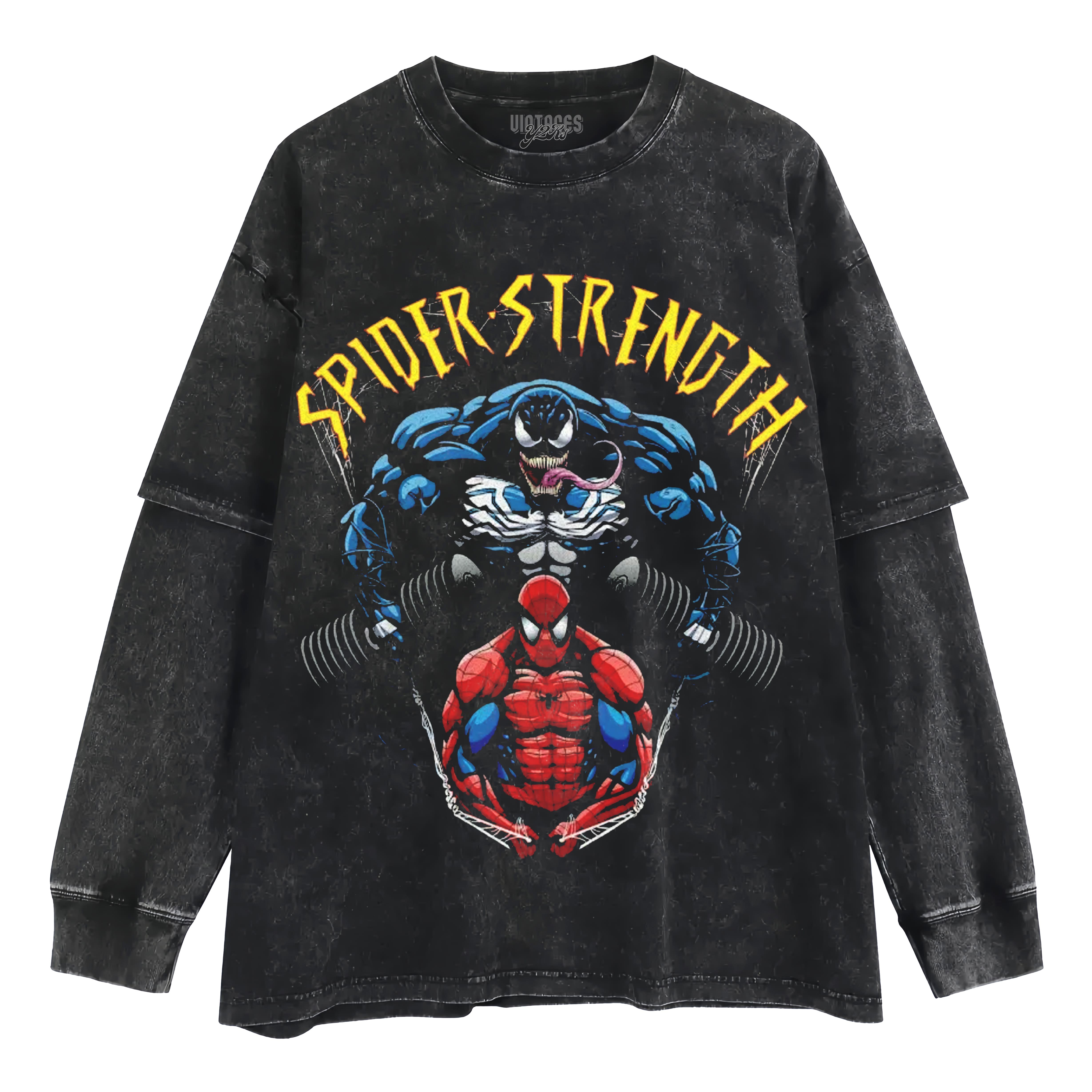 SPIDER STRENGTH GYM-THEMED LAYERED LONG SLEEVE