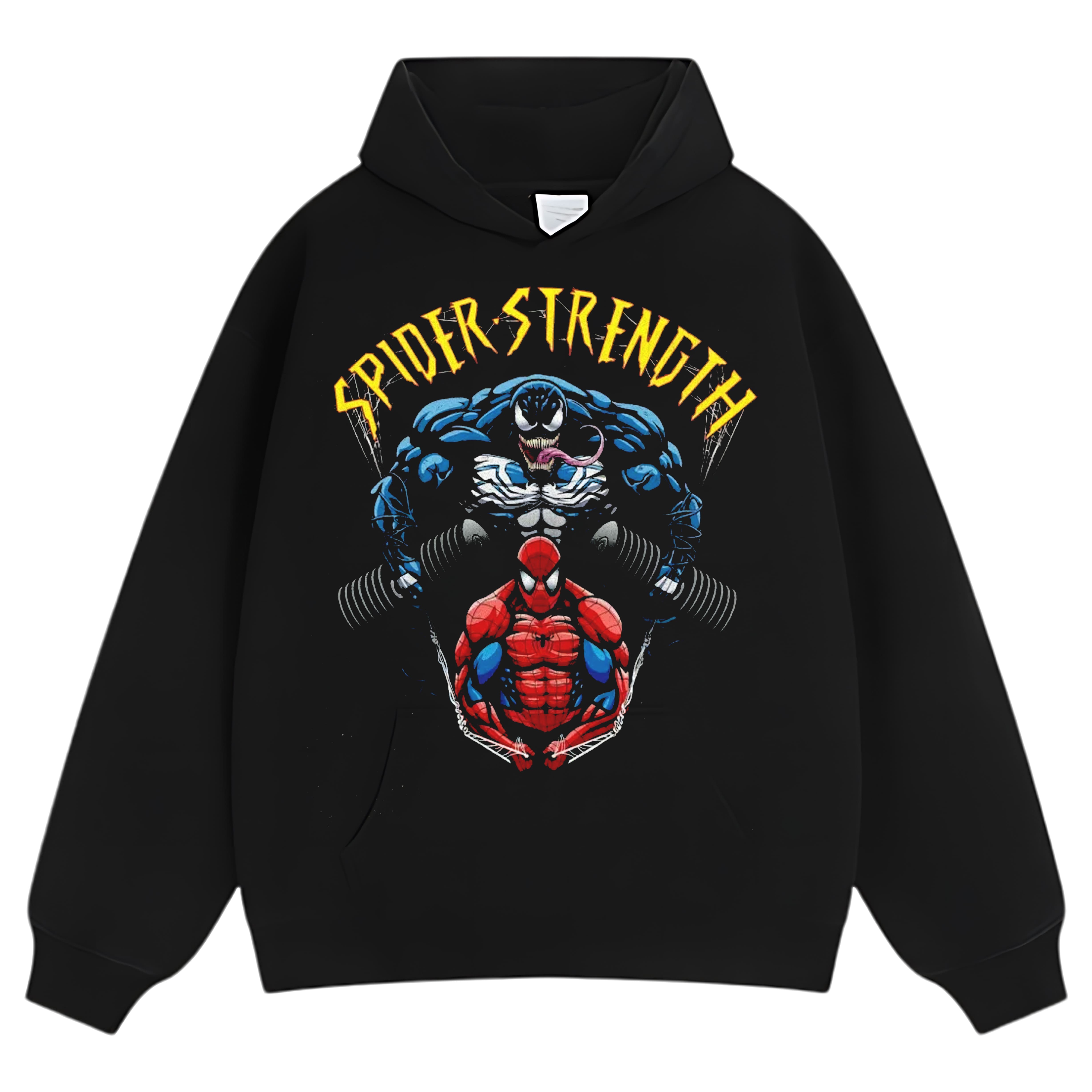 SPIDER STRENGTH GYM-THEMED TEE & LS & HOODIE