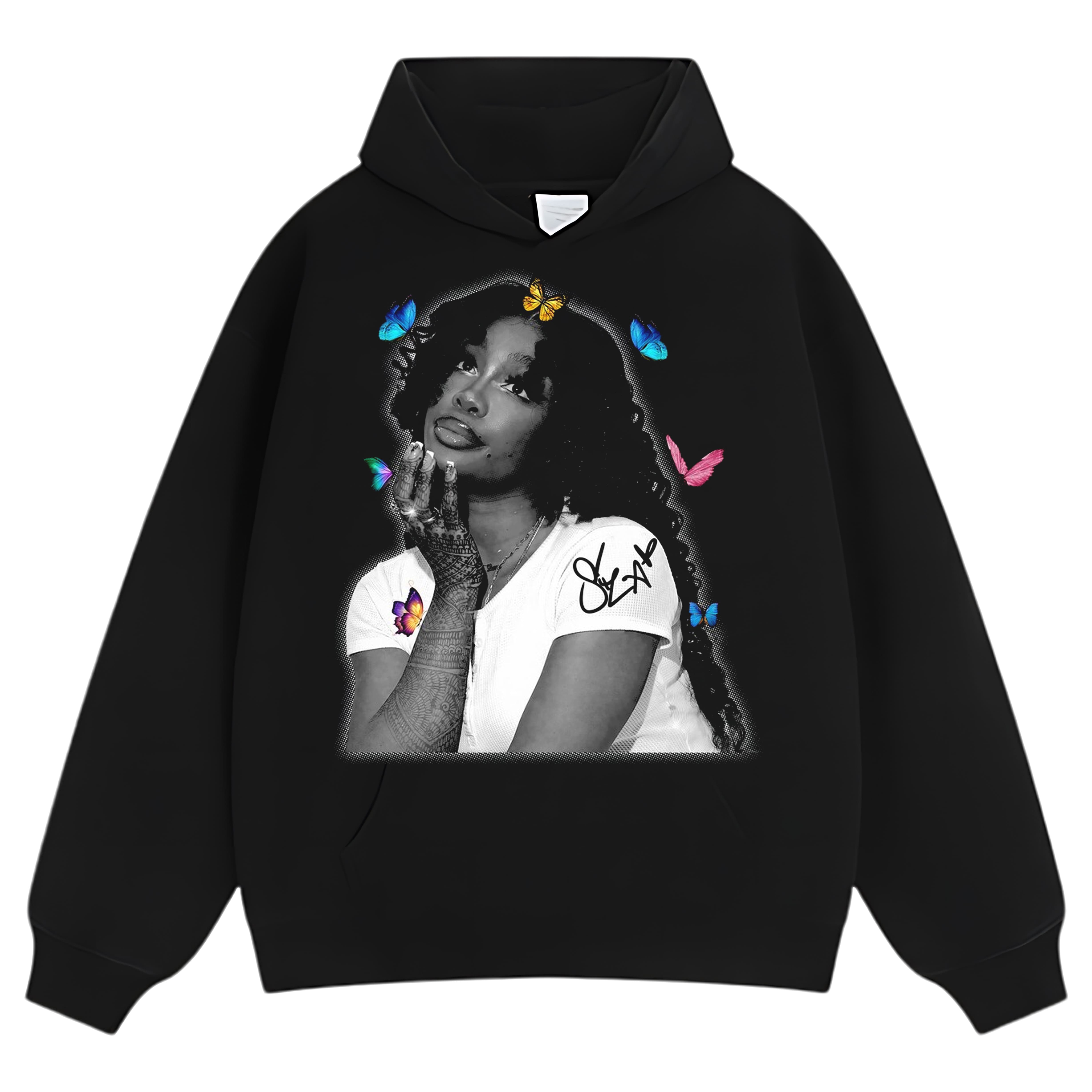 SZA & COLORFUL BUTTERFLIES TEE & LS & HOODIE